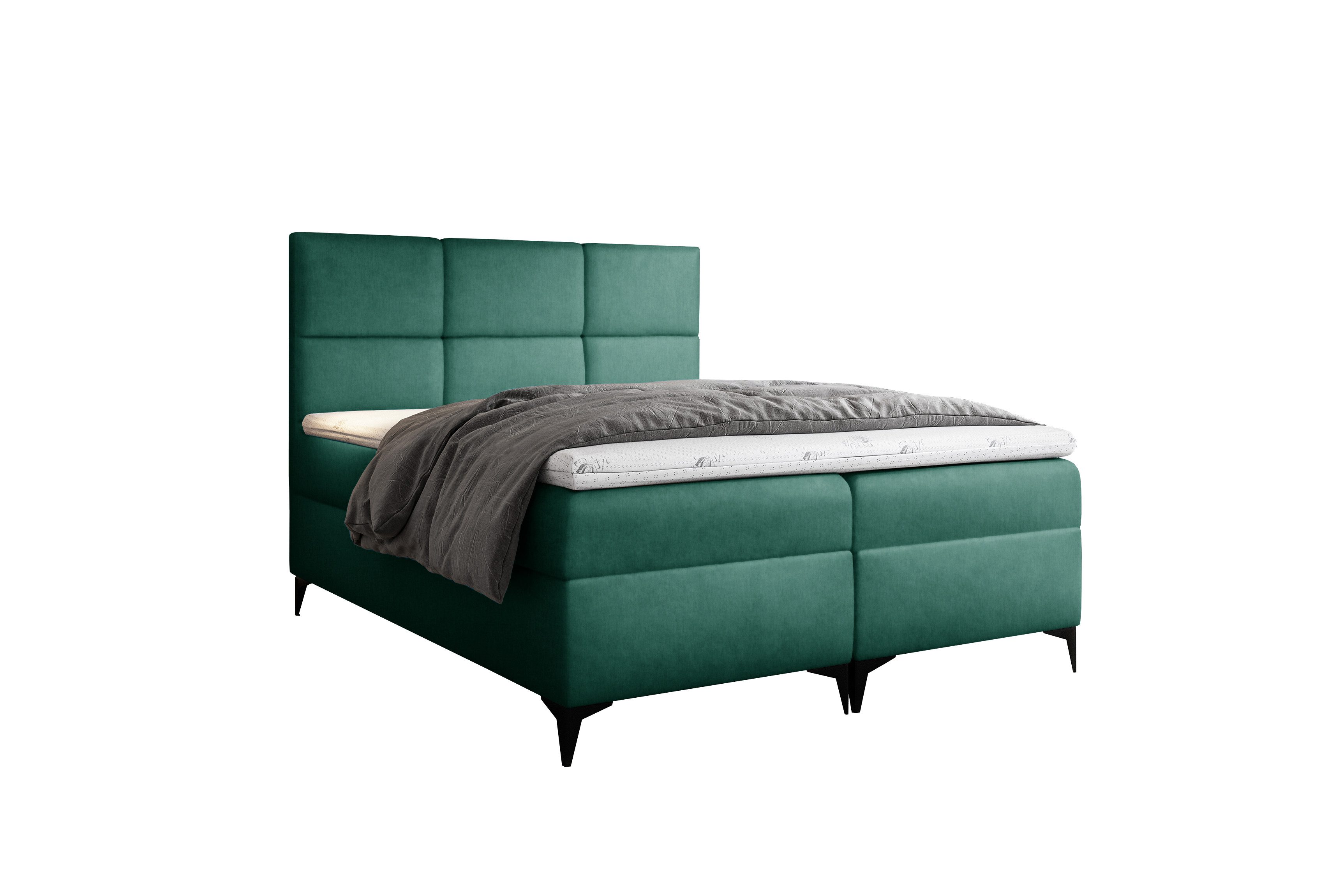 99rooms Boxspringbett Ozzy (Schlafzimmerbett, Bett), 120/140/160/180/200 x 200 cm, mit Bonellfederkernmatratze und Topper