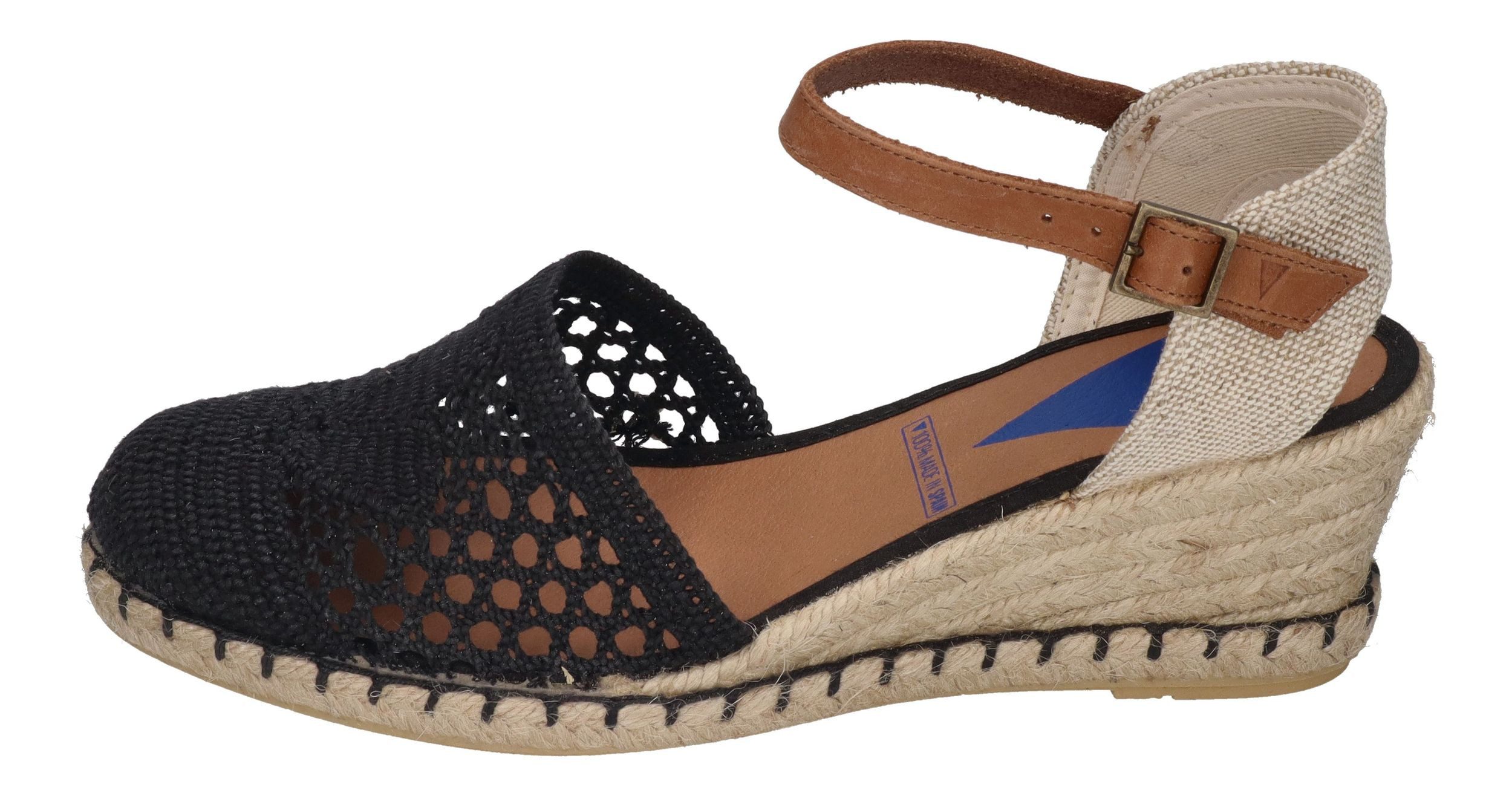 VERBENAS MALENA CROCHET LINO Sandalette Negro – Bild 2 von 5