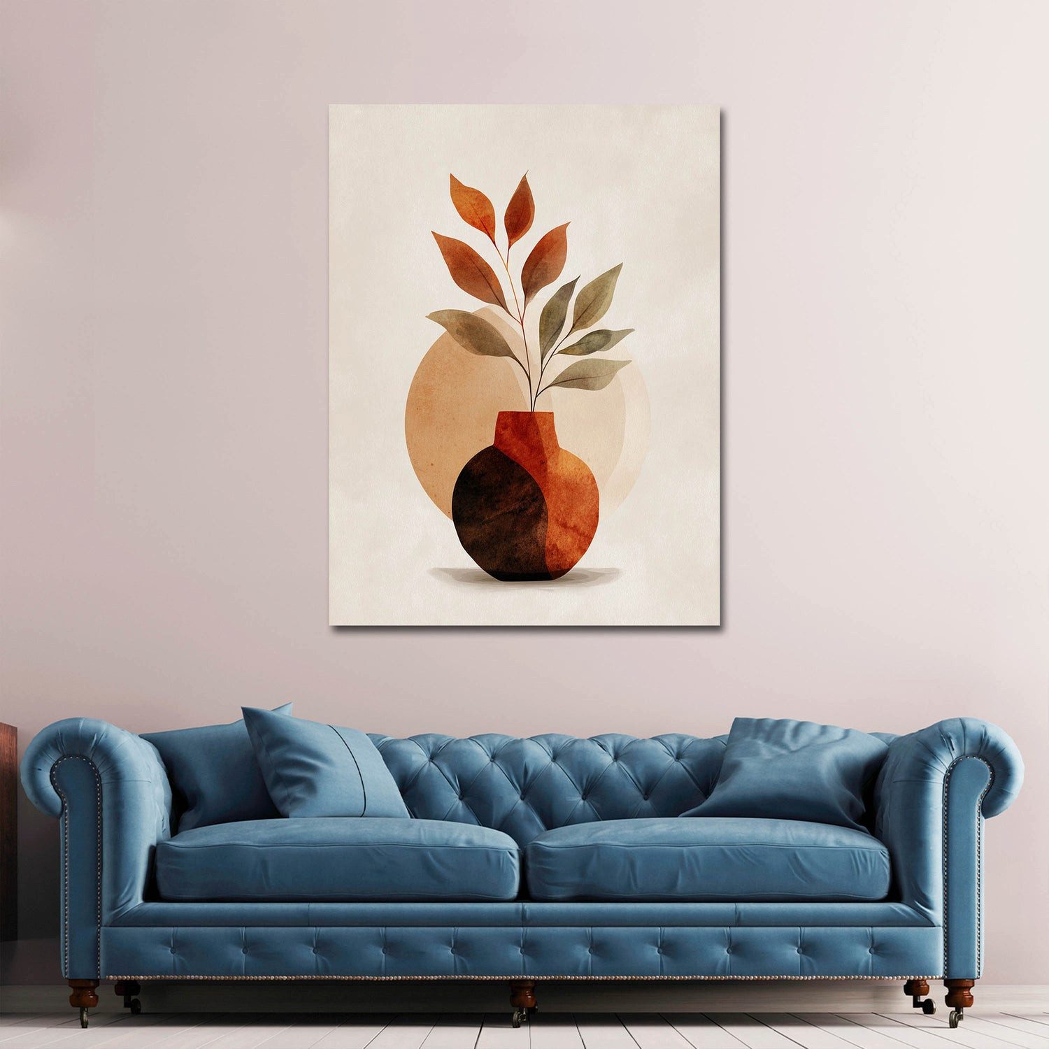 Artedinoi Leinwandbild Minimalistische Kunst Boho Leinwandbild Wandbild Kunstdruck XL Wanddek, Minimalistische Boho-Kunst