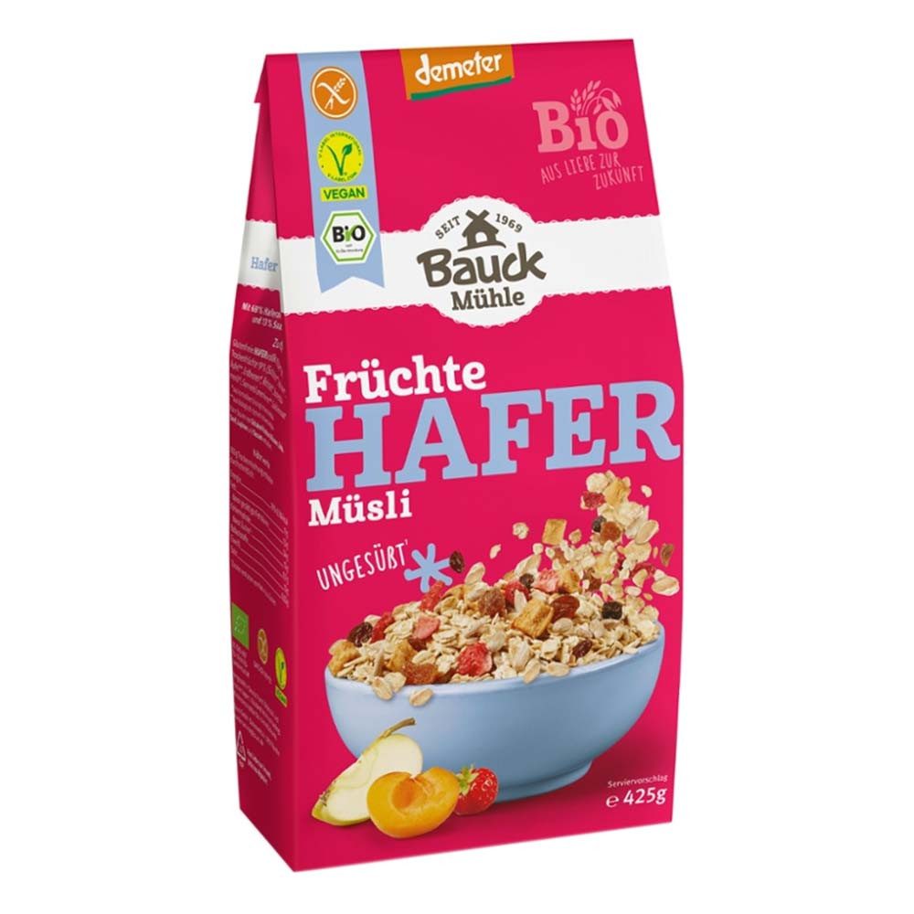Bauck Mühle Cerealien Hafer Müsli - Früchte ungesüßt 425g