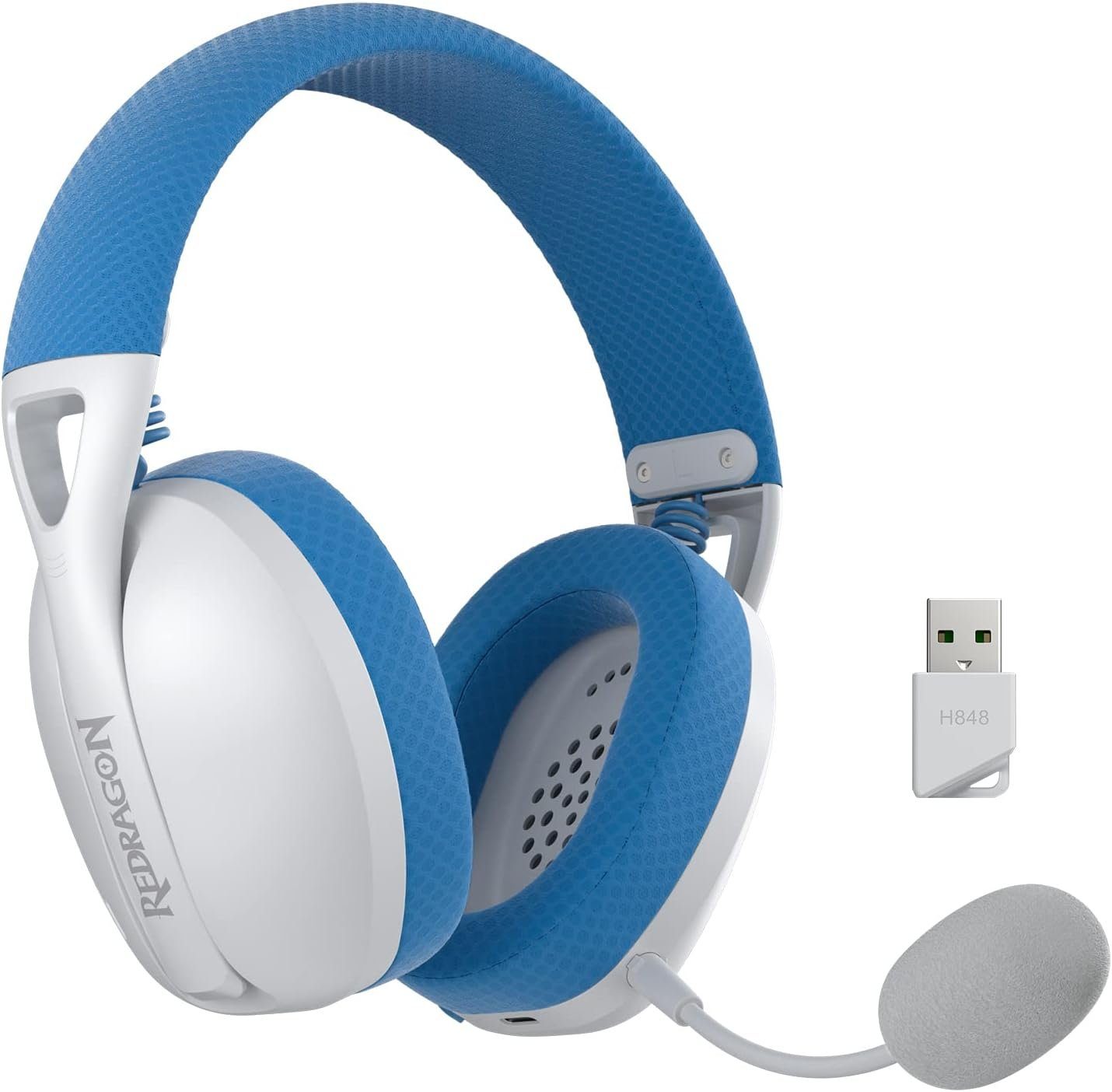 RGB-Beleuchtung. & Gaming-Headset Treiber., Klang, Gaming-Headset 7.1 Sound Redragon H848 (Drahtloses 40mm Komfort Surround mit Vielseitigkeit) Ultimatives Gaming-Headset: