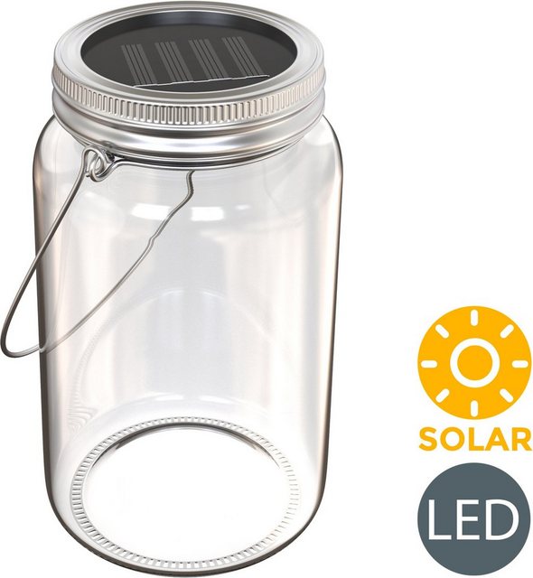 B.K.Licht LED Laterne »Solaris-Mini«, LED Solar-Licht Lampe Sonnen-Leuchte Licht Deko-Beleuchtung Glas Tisch Garten-Otto