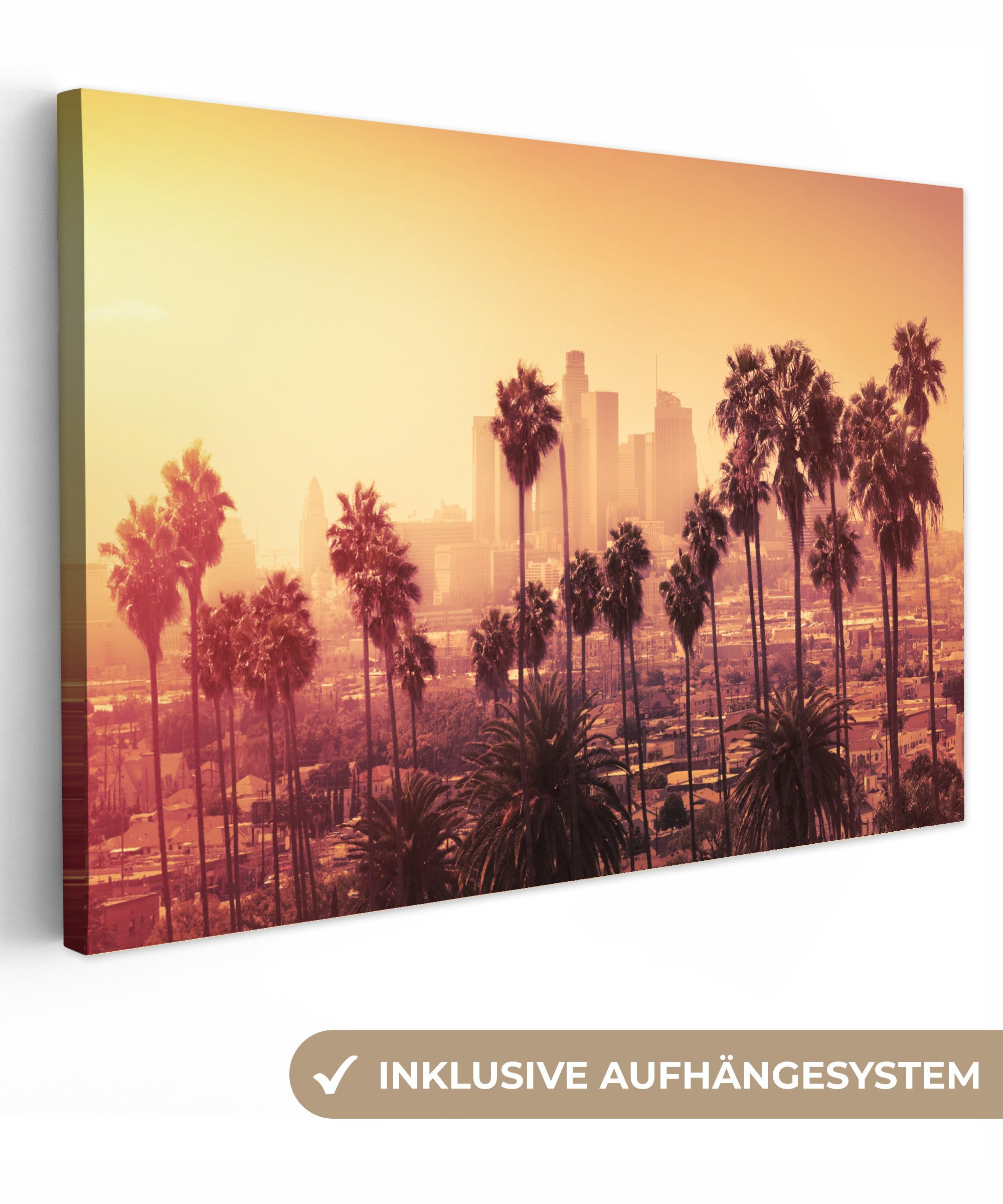 OneMillionCanvasses® Leinwandbild Palme - Skyline - günstig online kaufen