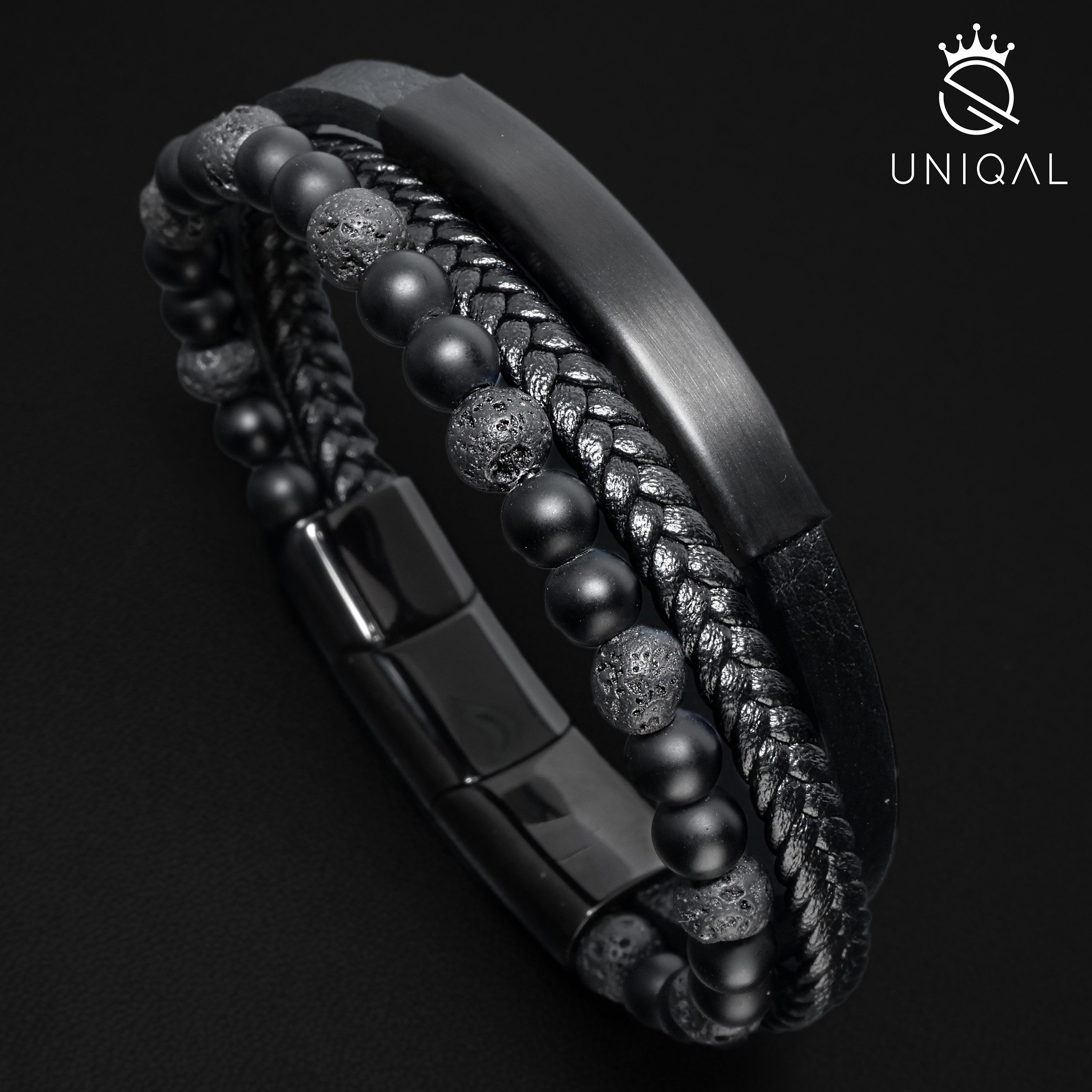 UNIQAL.de Lederarmband Lederarmband Herren "FANCY" Perlenarmband Naturstein günstig online kaufen