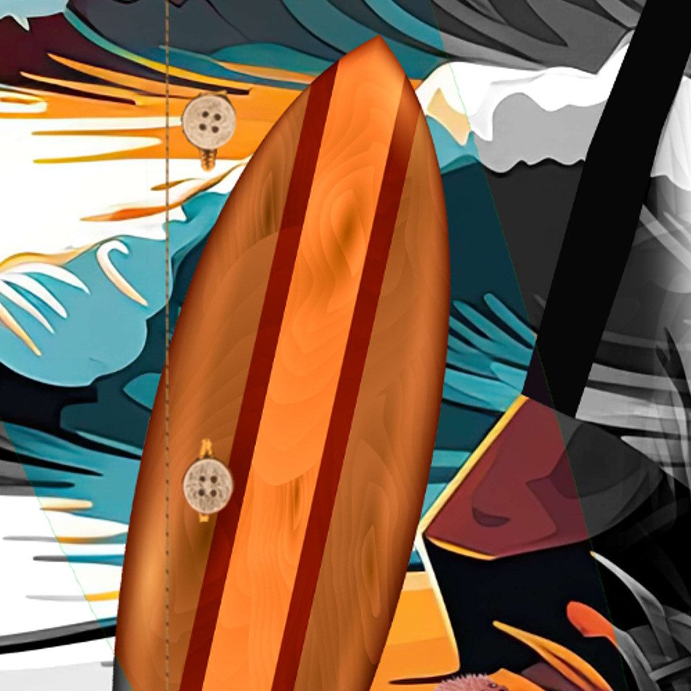 Hawaiihemdshop.de Hawaiihemd Hawaii Hemd Herren Baumwolle Kurzarm Hawaiihemd mit Palmen und Meer