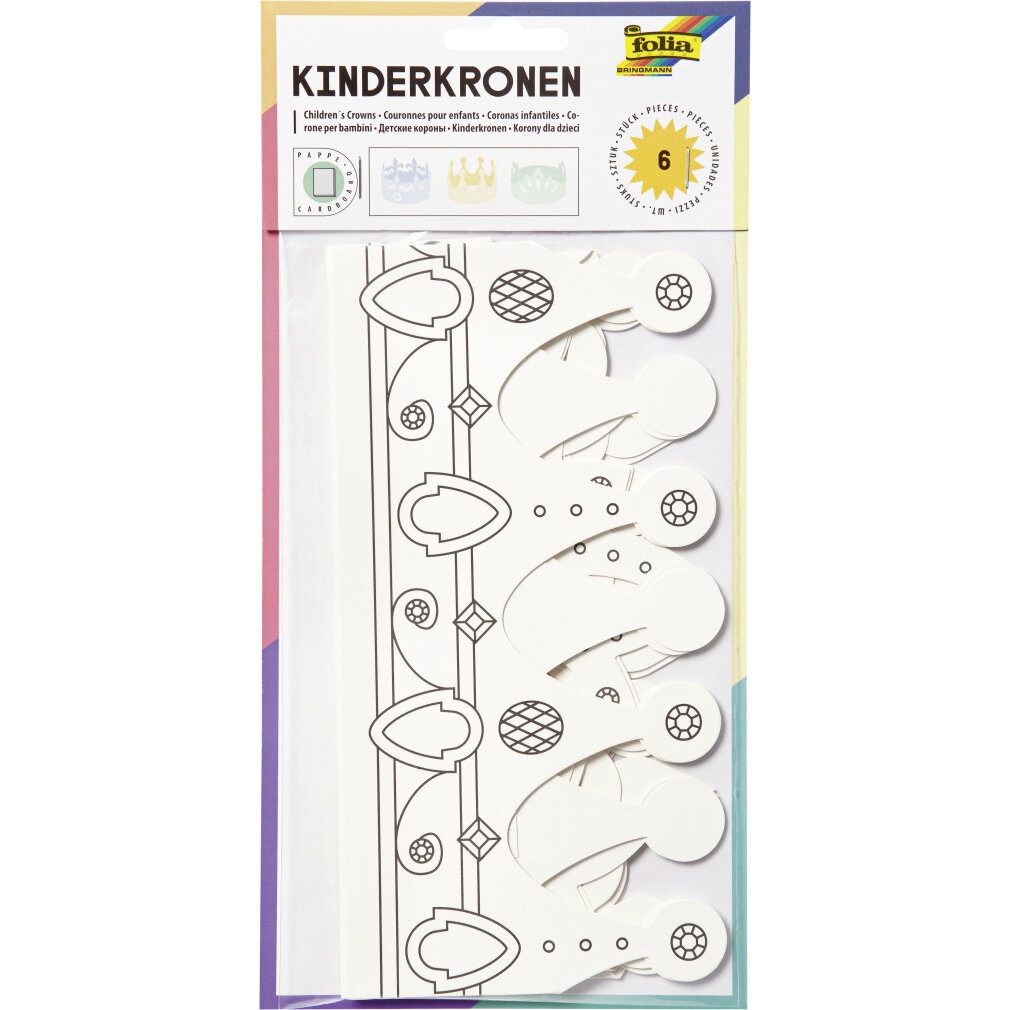 Folia Aufkleber Kinderkronen in 3 Formen sortiert