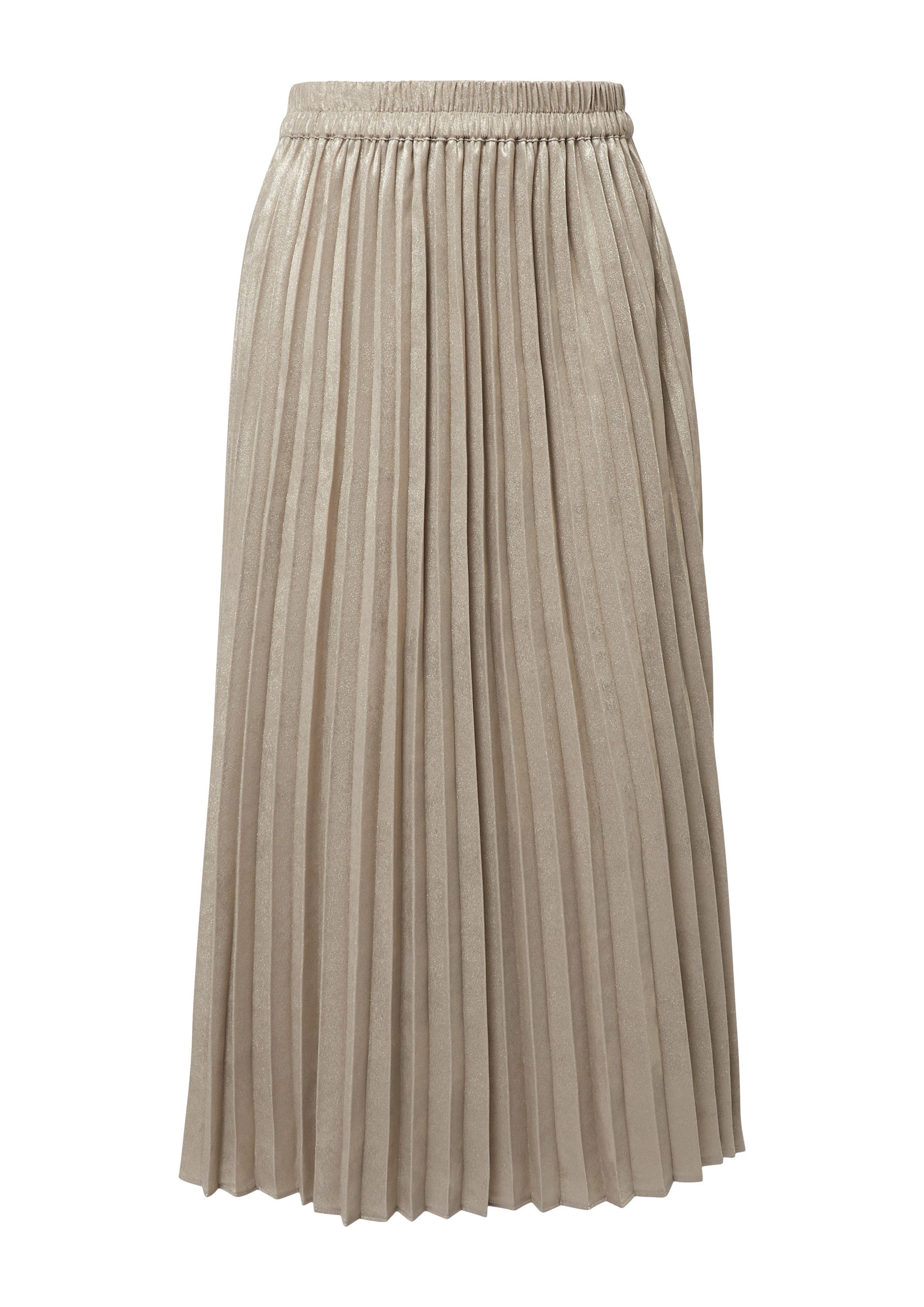 s.Oliver Midirock Rock Schimmernder Plissee-Rock mit Elastikbund in Midi-Lä günstig online kaufen