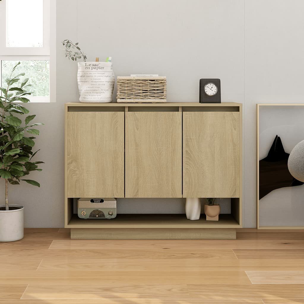 furnicato Sideboard Sonoma-Eiche 97 x 31 x 75 cm Massivholz (1 St)