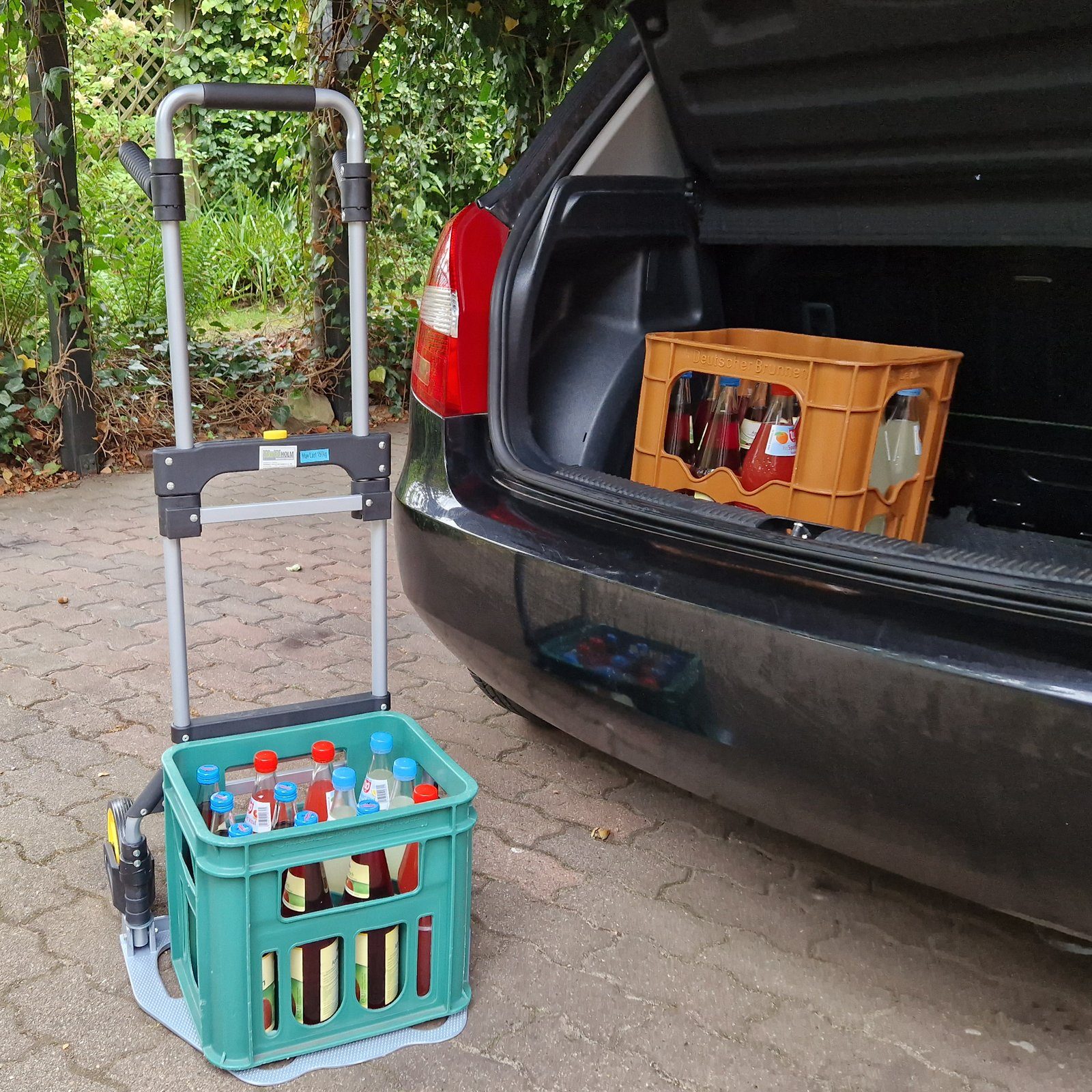 TRUTZHOLM Folding Hand Truck XL, Foldable, Telescopic Handle up to 115 cm, Load Capacity 150 kg, Large Loading Area