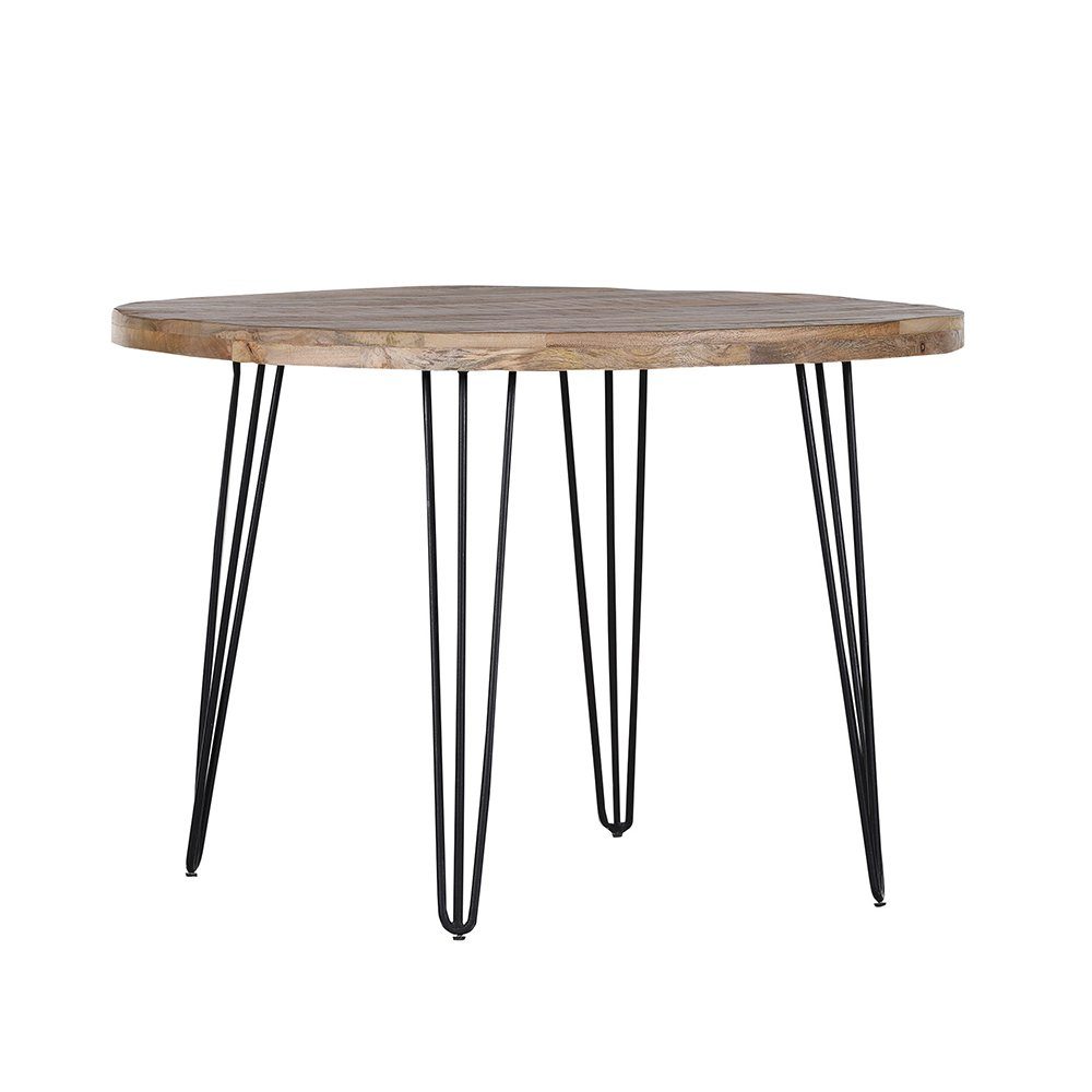 Lomadox RAISIO-123, 105cm, Mangoholz rund lackiert Tisch, Esstisch gebeizt und