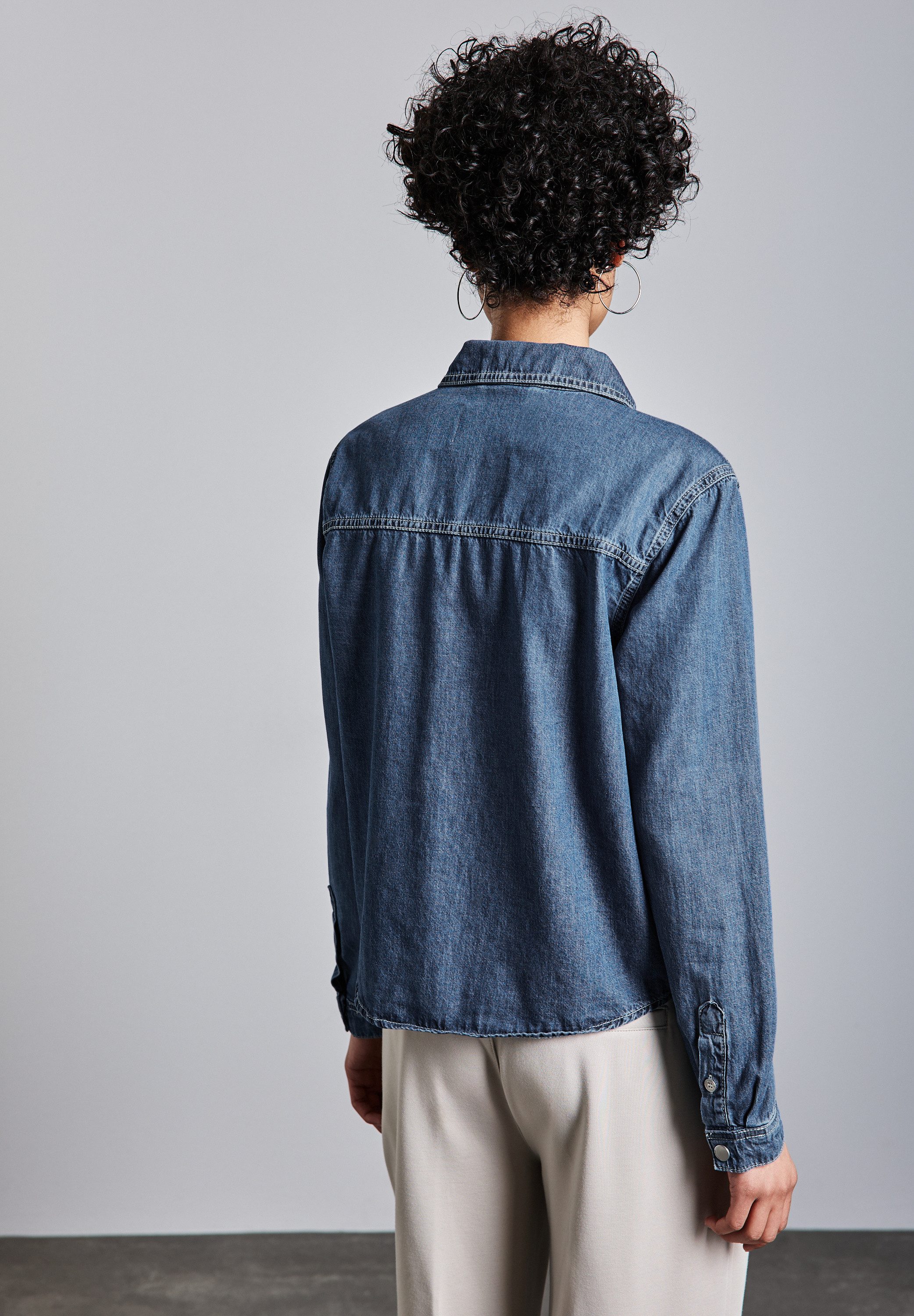 STREET ONE Jeansbluse mit Druckknöpfen günstig online kaufen