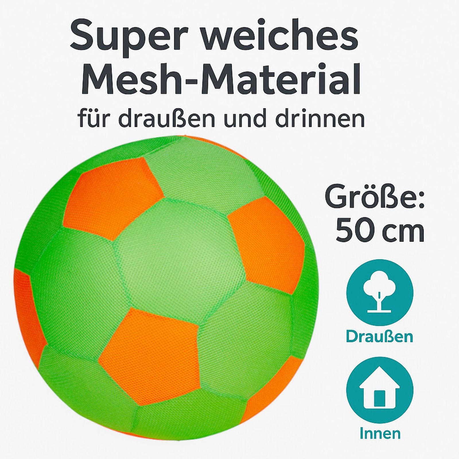 BURI Softball XXL Meshball Riesenball 50cm Ball groß Spielball Stoffball Mesh Ball