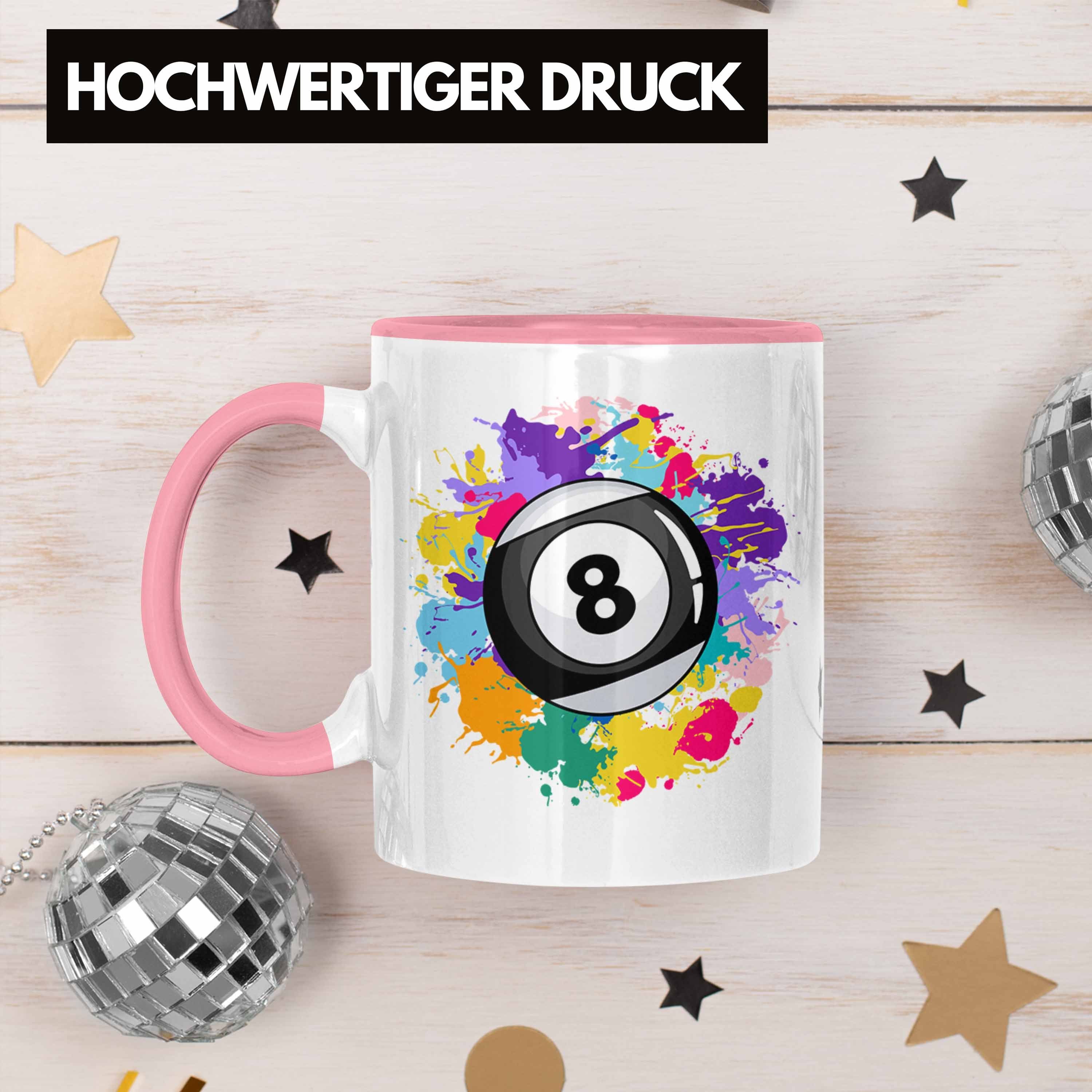 Tasse Rosa Tasse - Kaffeetasse Billardspieler Trendation Geschenk Billard Geschenkidee Pool Trendation