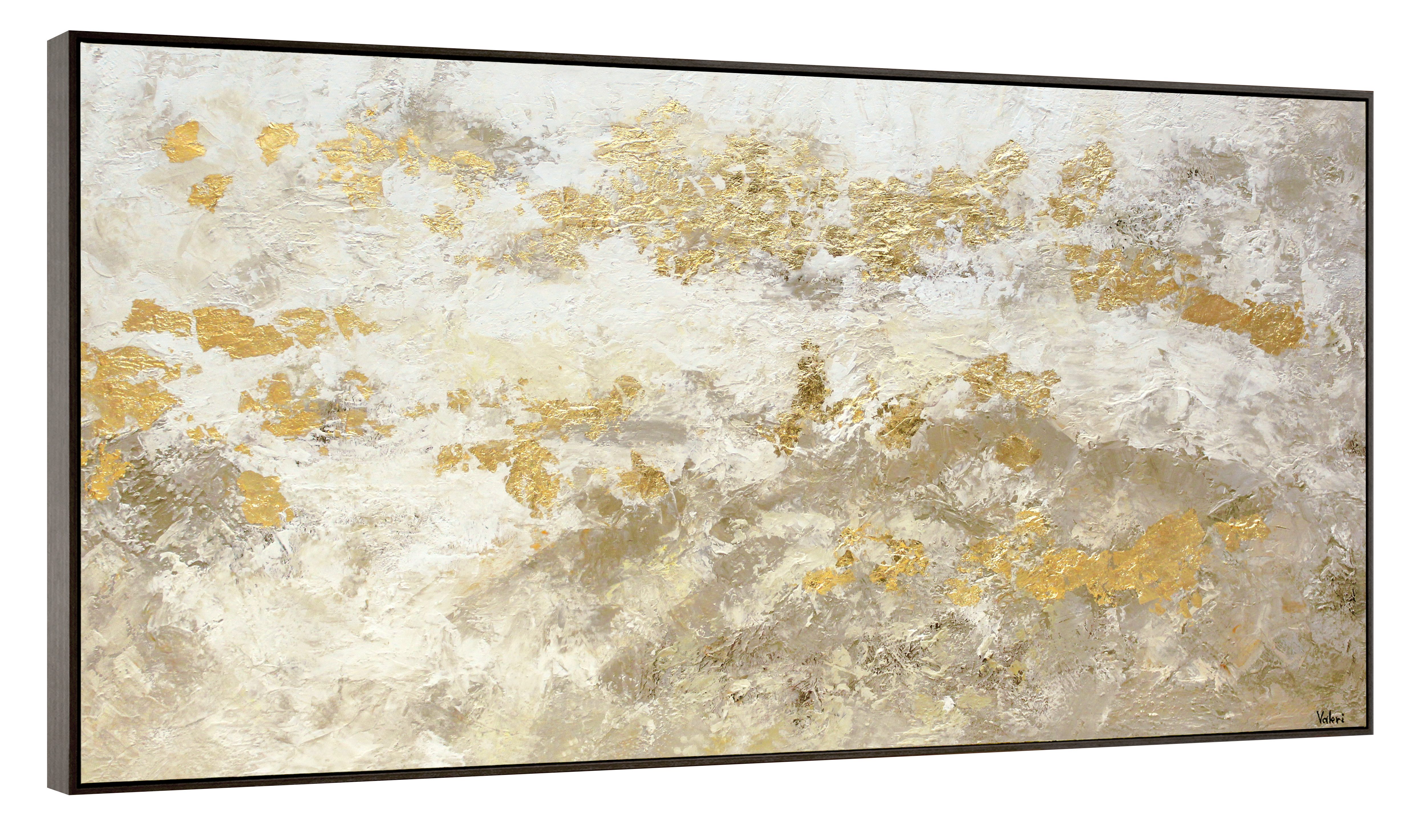 YS-Art Gemälde Glänzendes Gold, Abstraktion, Leinwand günstig online kaufen