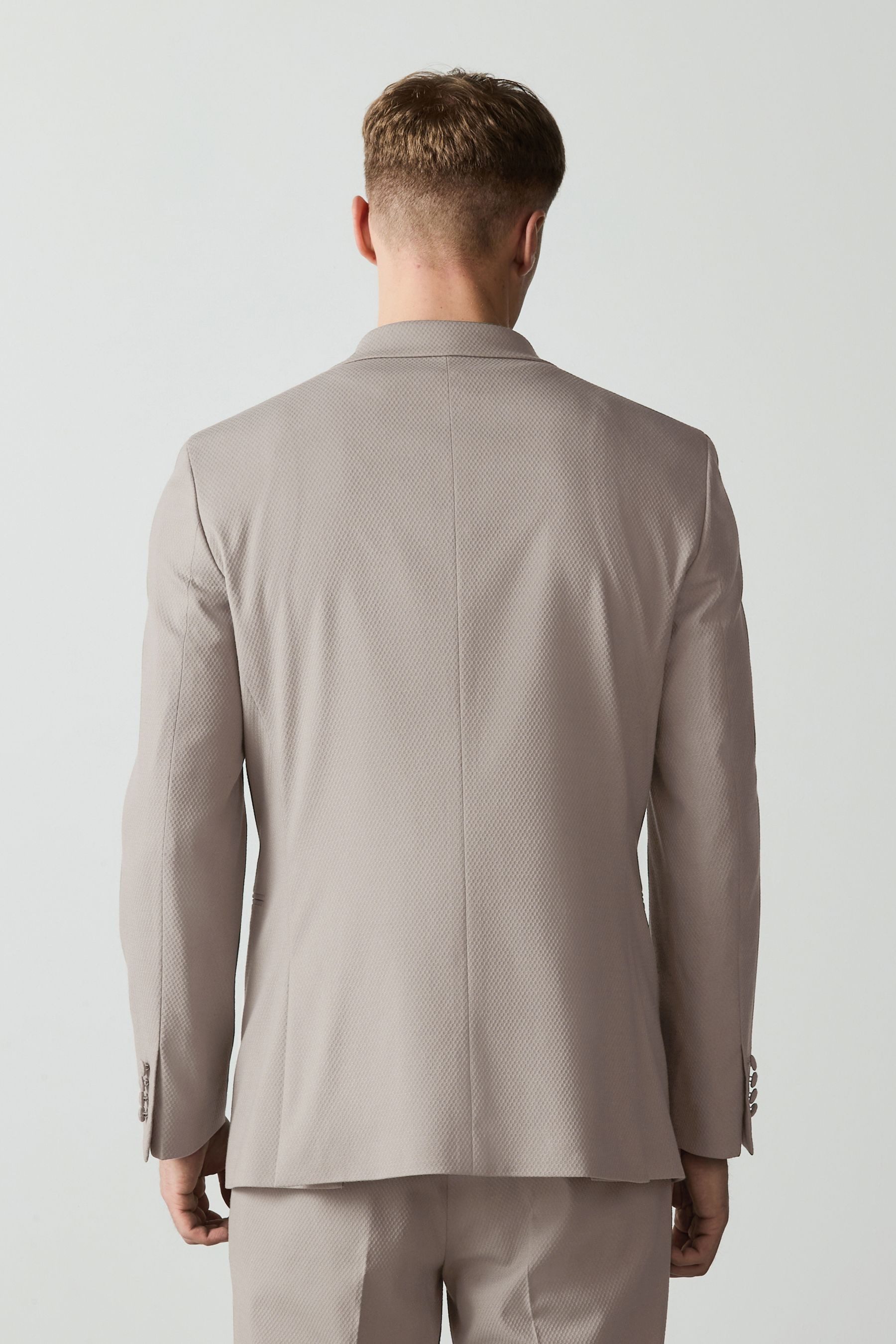 Next Sakko Zweireihiges strukturiertes Tailored Fit Sakko (1-tlg) – Bild 2 von 5
