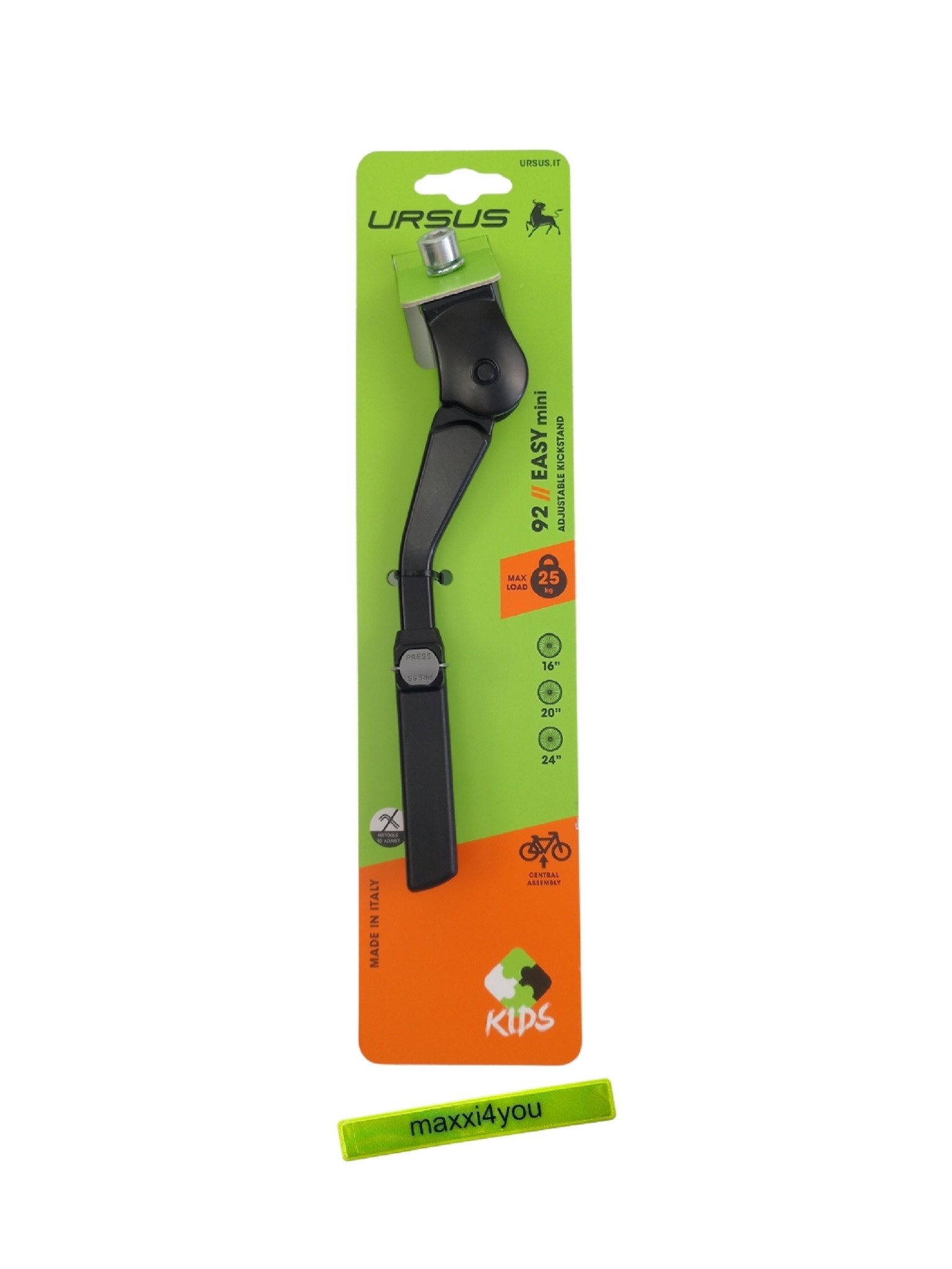 maxxi4you Fahrrad-Seitenständer Fahrrad Seitenständer Ursus "Easy" Mini inkl. maxxi4you Reflexband