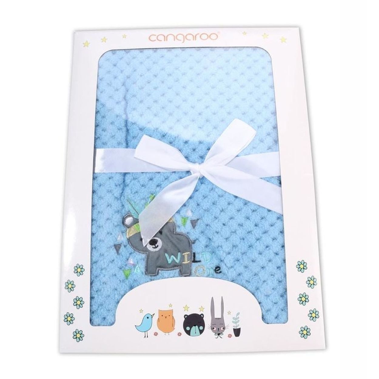 Babydecke Freya 80 x 110 cm, Cangaroo, Fleece, Polyester, Geschenkbox, bestickte Motive, Kinderwagen geeignet