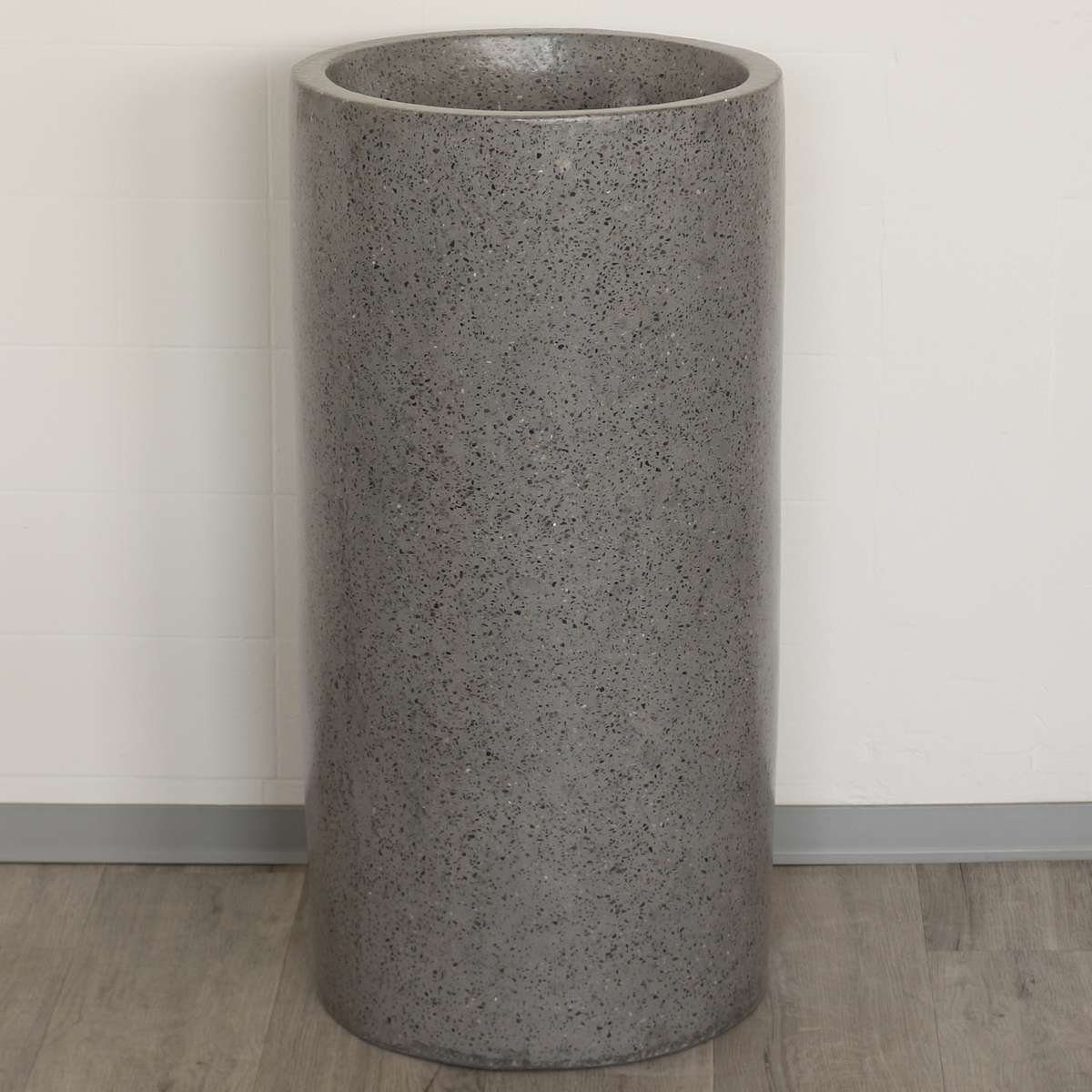 Oriental Galerie Waschtisch Standwaschbecken Terrazzo Dunkelgrau Gerade Form 92 cm (1-St)