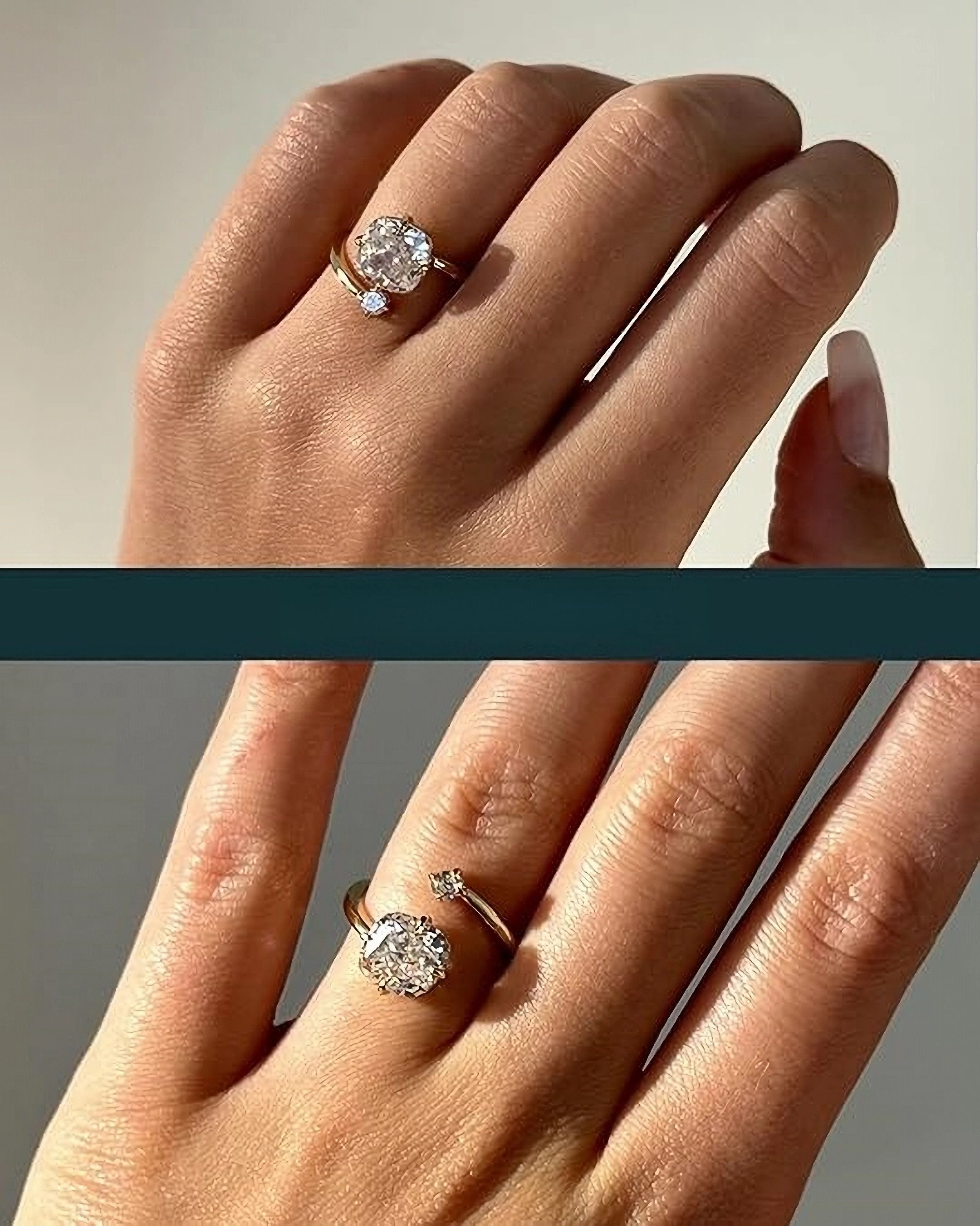 Jumpeak Verlobungsring 585 Gold, 3 Karat Diamantring im Kissenschliff, Damen-Ehering, E, VVS2, 2ex, IGI-Zertifikat, für Verlobungen, Geburtstage, Jahrestage