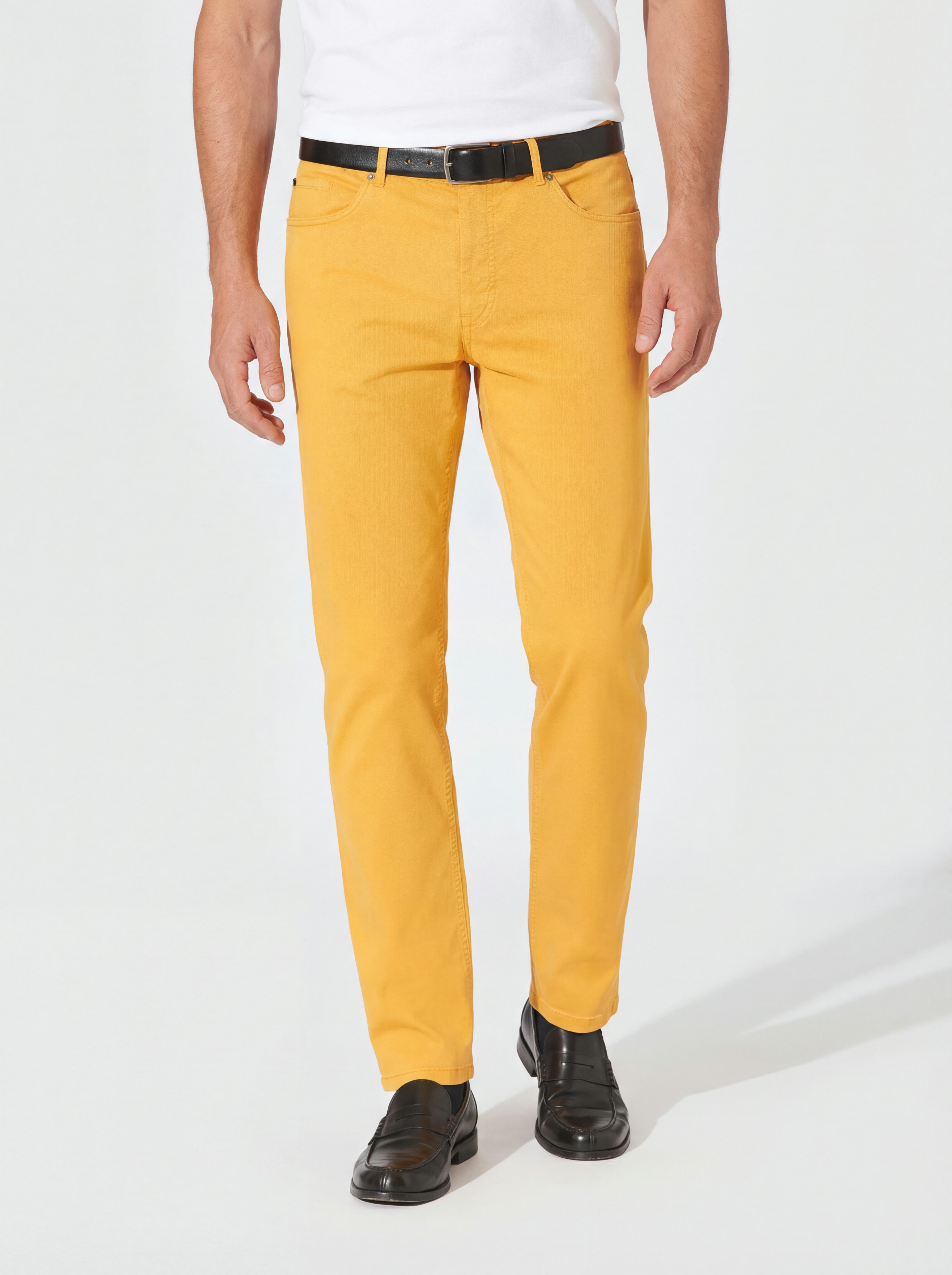 Hiltl 5-Pocket-Hose Dude 5 Pocket Hose Herren Regular Fit Casual Gabardine, curry, 32/34 Premium Baumwollhose mit Stretch, Casual Hose für Büro und Freizeit