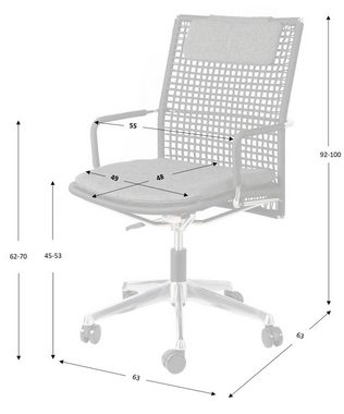 andas Bürostuhl Cordy, geflochtene Rückenlehne, Design by Morten Georgsen