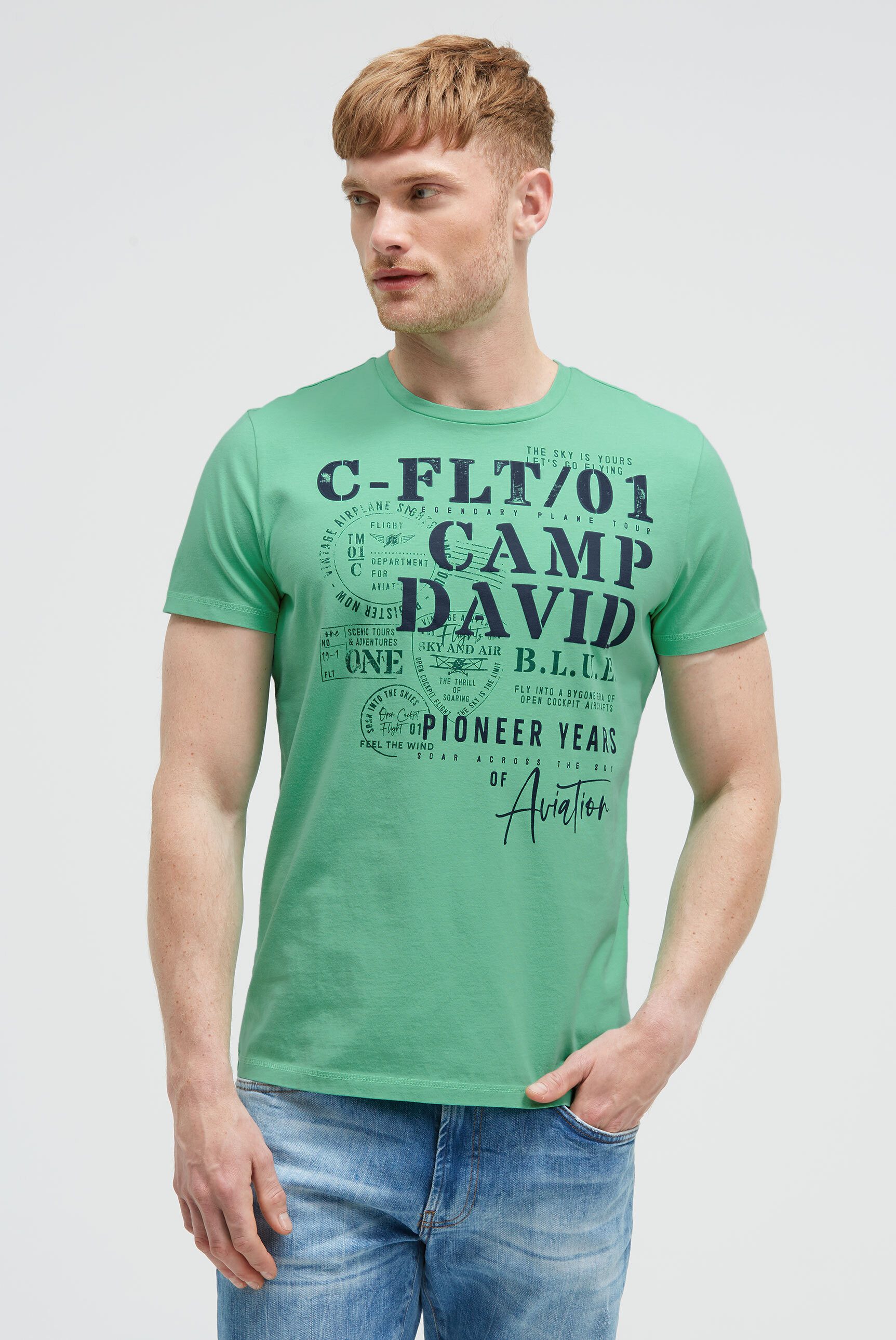 CAMP DAVID Rundhalsshirt aus Baumwolle günstig online kaufen
