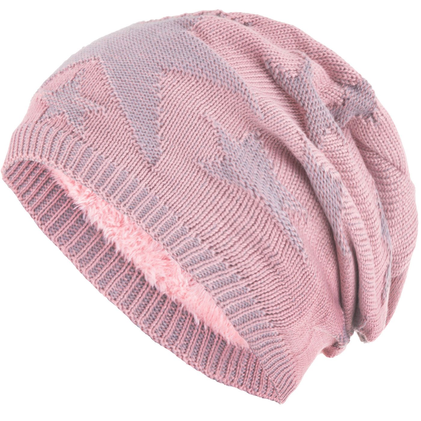 compagno Strickmütze (1-St) Sternen Wintermütze warm gefütterte Beanie Mütze Stern