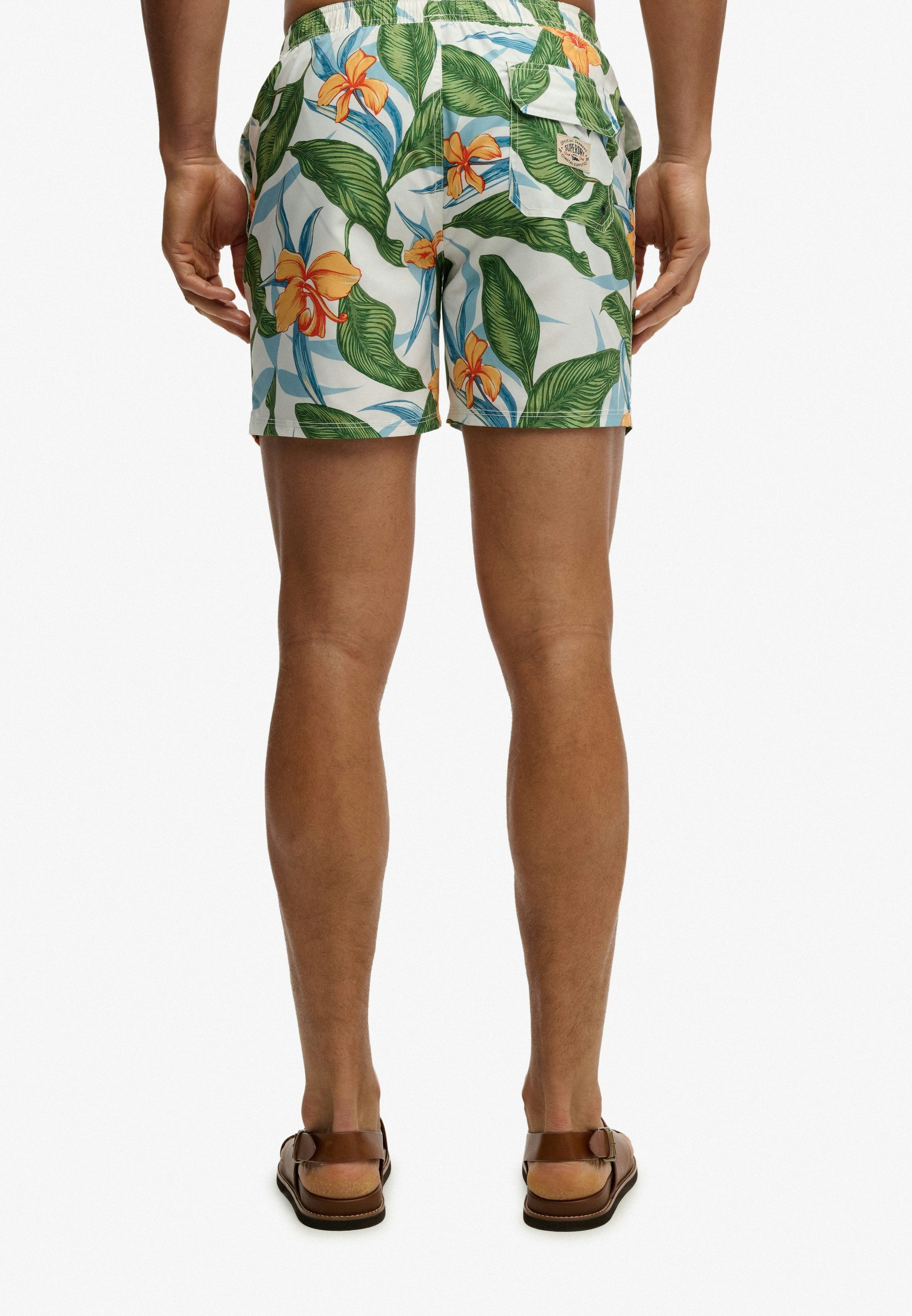 Superdry Badeshorts HAWAIIAN PRINT 16 SWIM SHORT Kunstfaser, relaxed fit