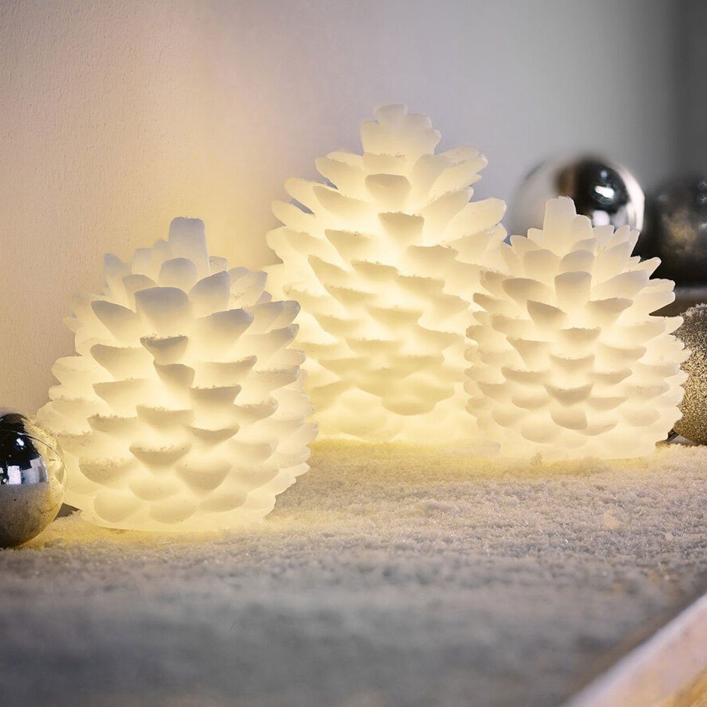 Home-trends24.de LED Dekofigur LED Dekofigur Zapfen Figur Winter  Weihnachten Weiß Objekt, LED fest integriert | Leuchtfiguren