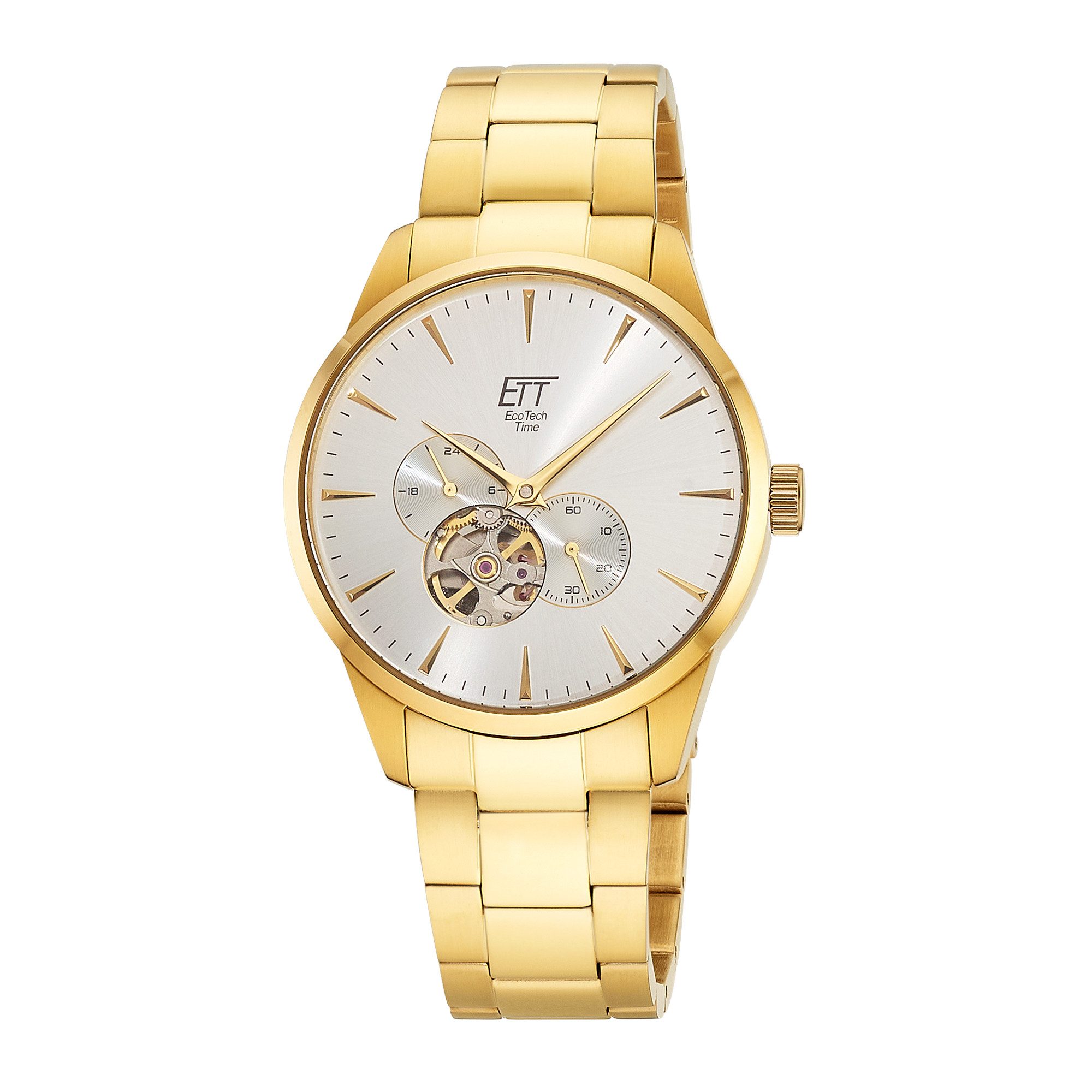 ETT Automatikuhr Motion Drive EGS-40404-41M, Armbanduhr, Herrenuhr, Mechanische Uhr, Edelstahlarmband, analog