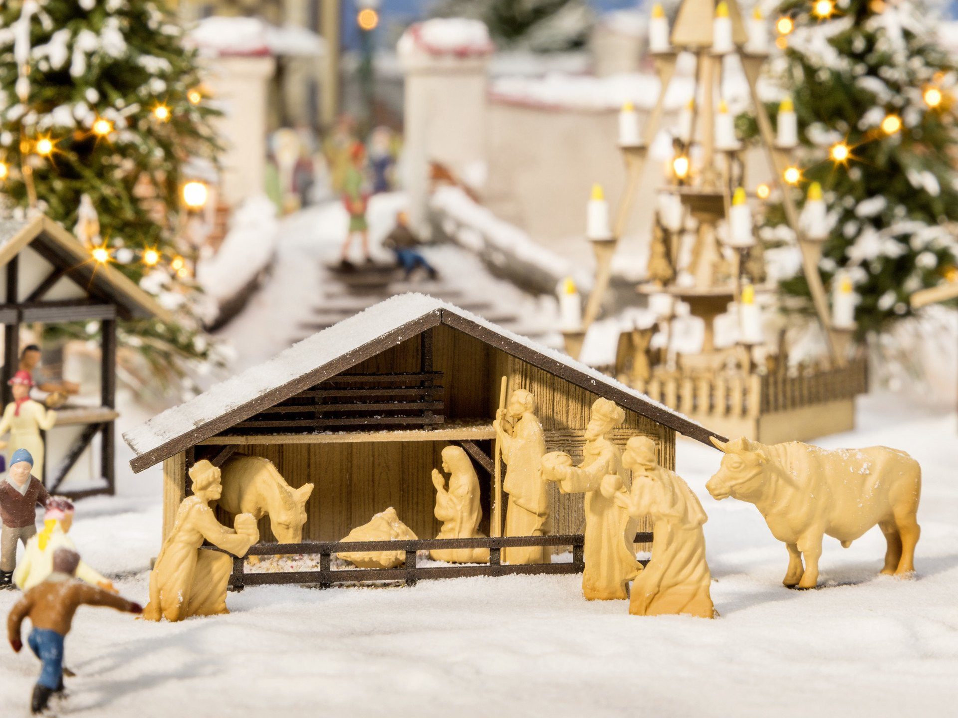 NOCH Krippen-Zubehör NOCH, 14394, Spur H0, Weihnachtsmarkt-Krippe mi