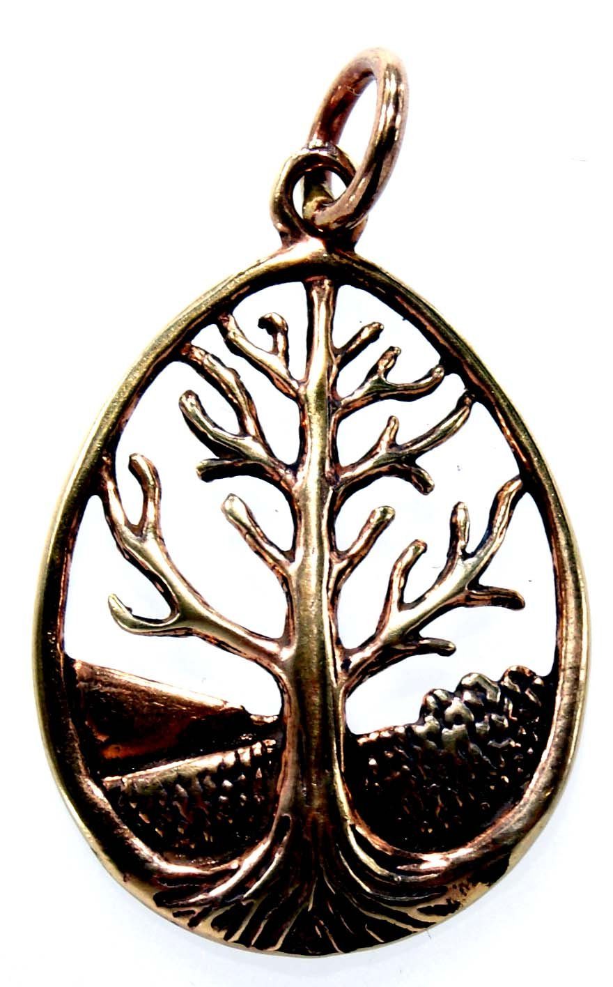 Kiss Lebensbaum Yggdrasil Bronze Lebens of Anhänger Tree Baum Leather Kettenanhänger of Life