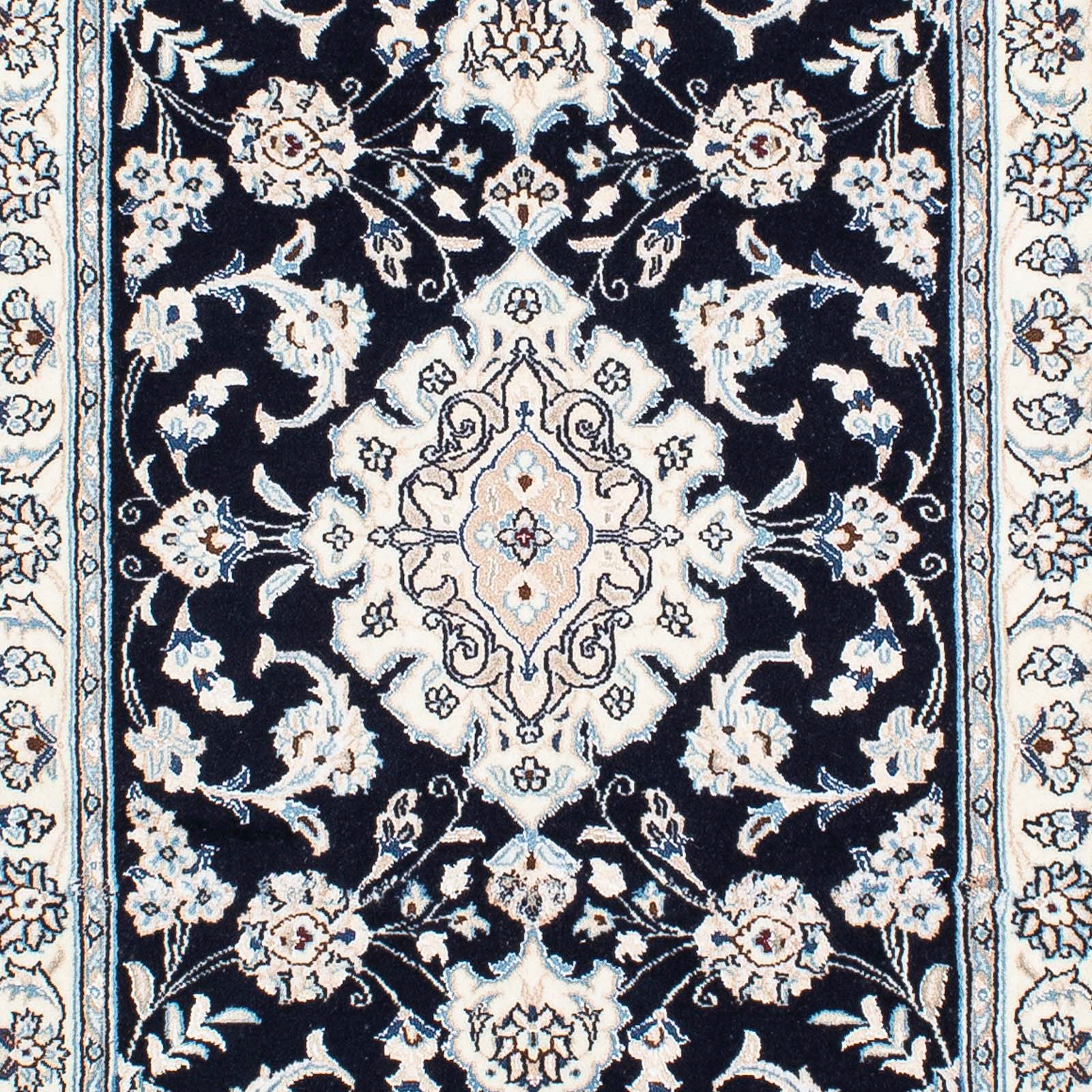 dunkelblau, morgenland, Royal - Perser - rechteckig, Zertifikat mm, Orientteppich Handgeknüpft, Einzelstück Höhe: 10 295 Wohnzimmer, cm Nain - 78 x - mit