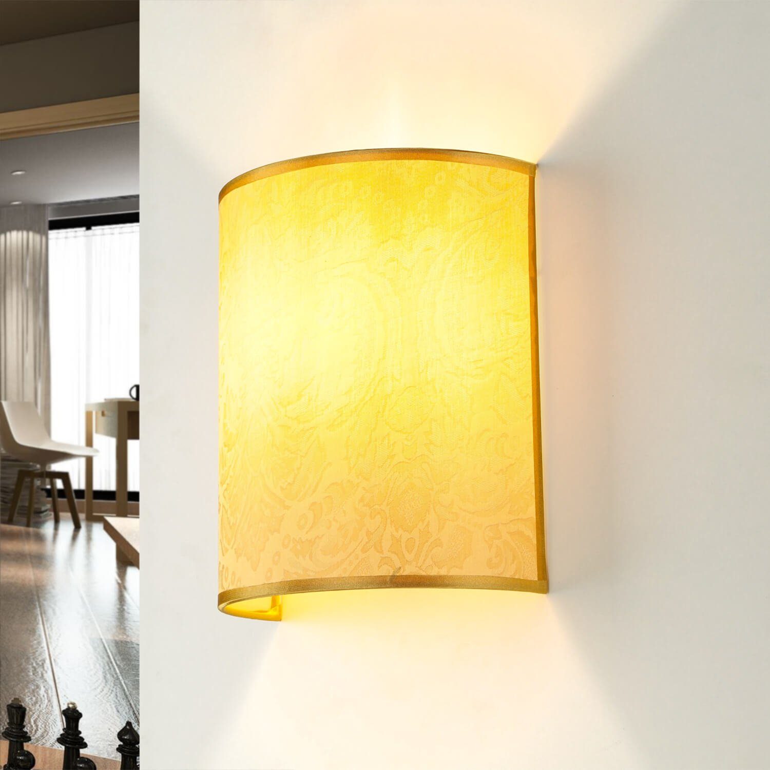 Stoffschirm Leuchtmittel, ohne Wandleuchte Schlafzimmer ALICE, Taupe Loft Licht-Erlebnisse Wandlampe Flur Lampe