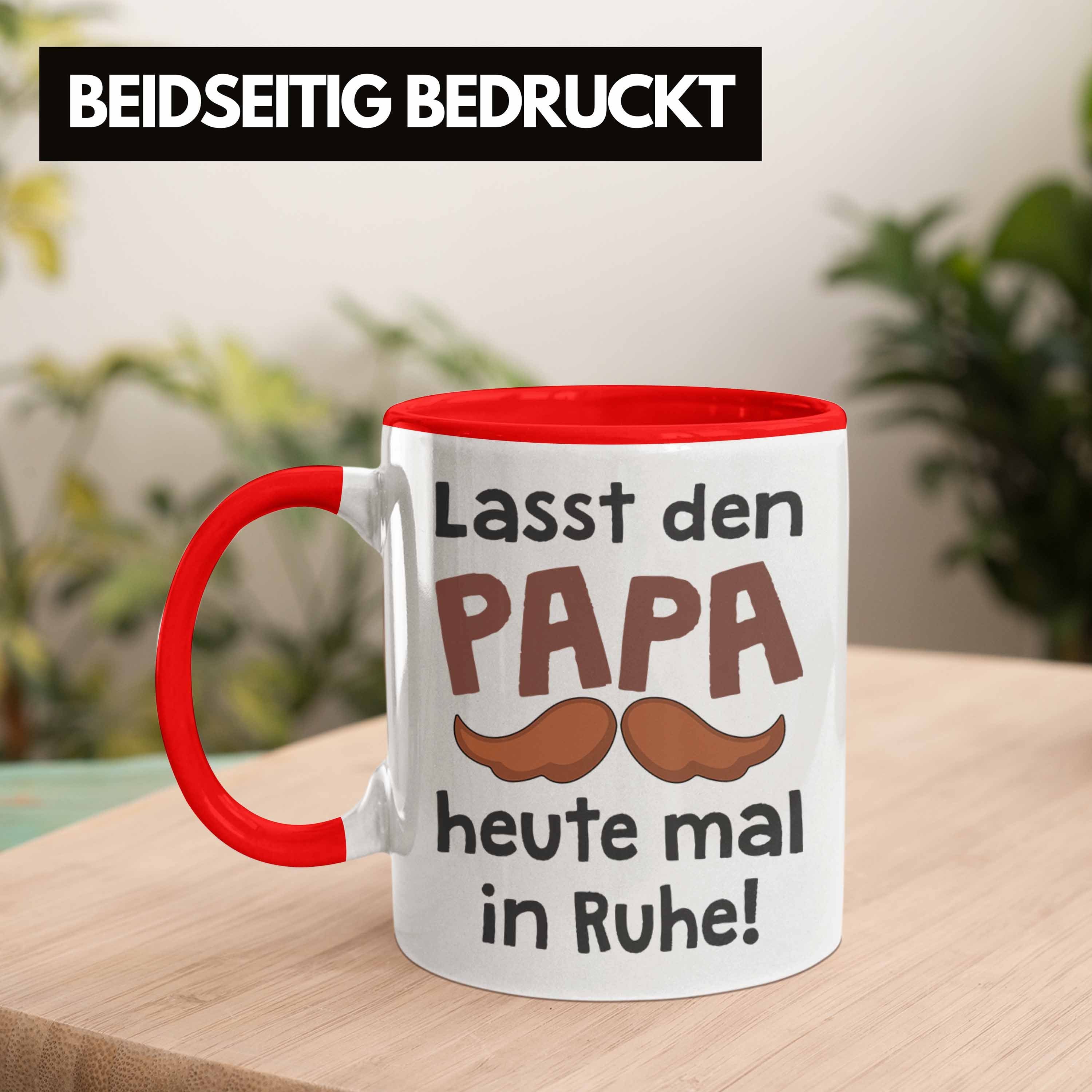 Trendation - Tasse Geschenk Trendation von Kaffeetasse Papa Spruch Tasse Papa Bester Sohn Vater Geschenk Rot mit Vatertag