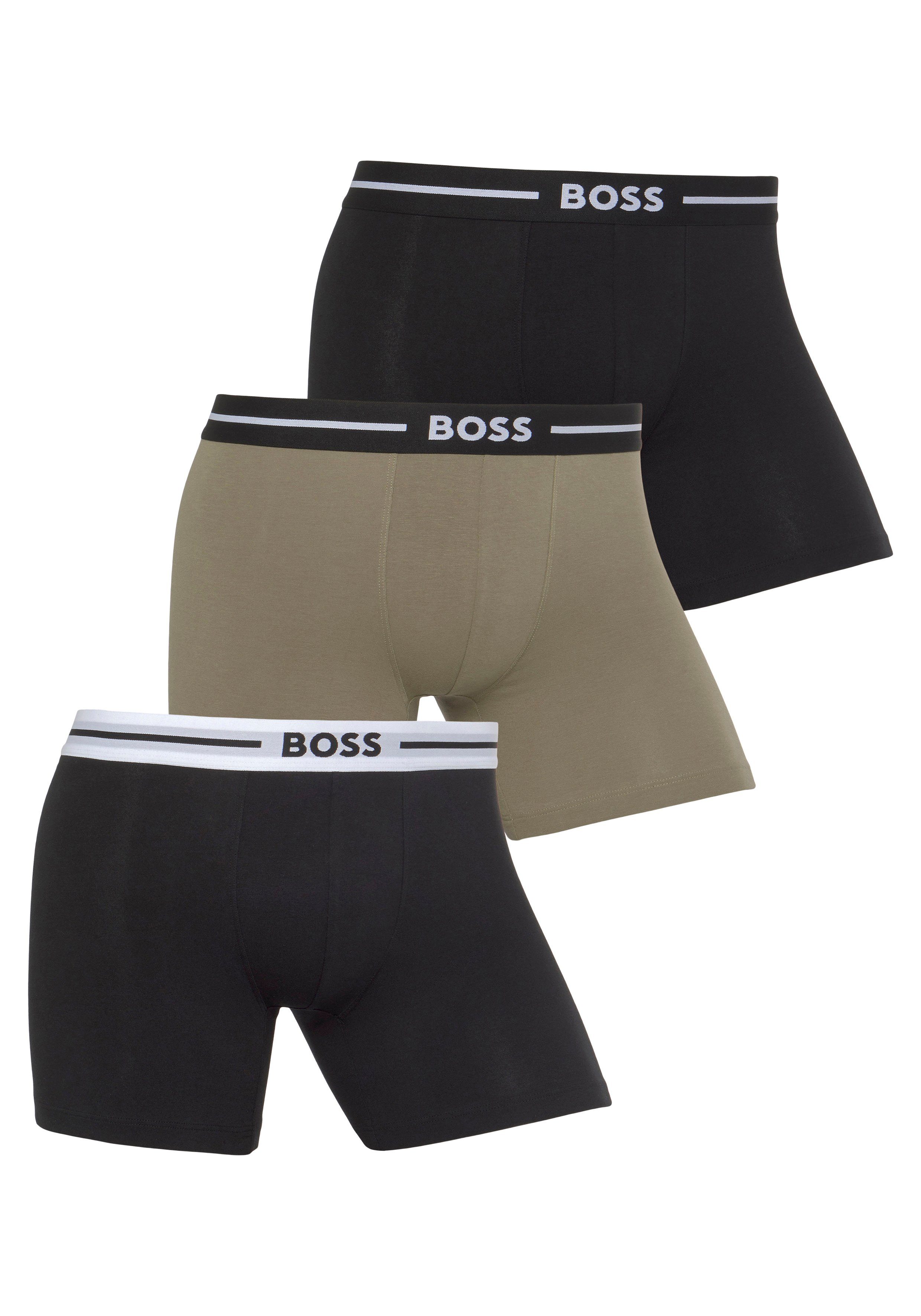 BOSS Boxer BoxerBr 3P Bold (Packung, 3-St) mit Logoschriftzug am Bund Open Miscellaneous962