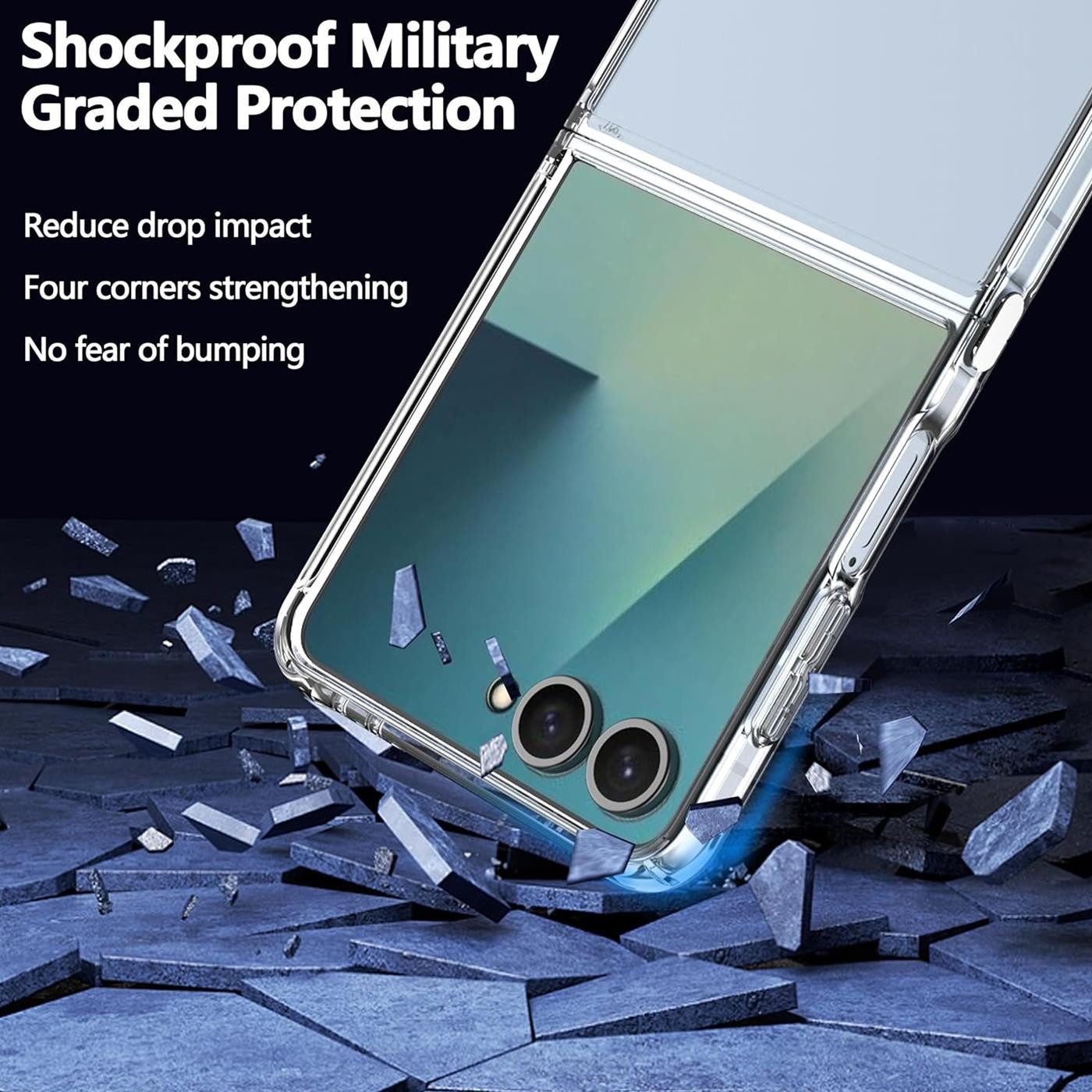 CoolGadget Handyhülle Silikon Handy Hülle Slim für Samsung Galaxy Z Flip 7, dünne TPU Schutzhülle Case in transparent / durchsichtig – Bild 5 von 5