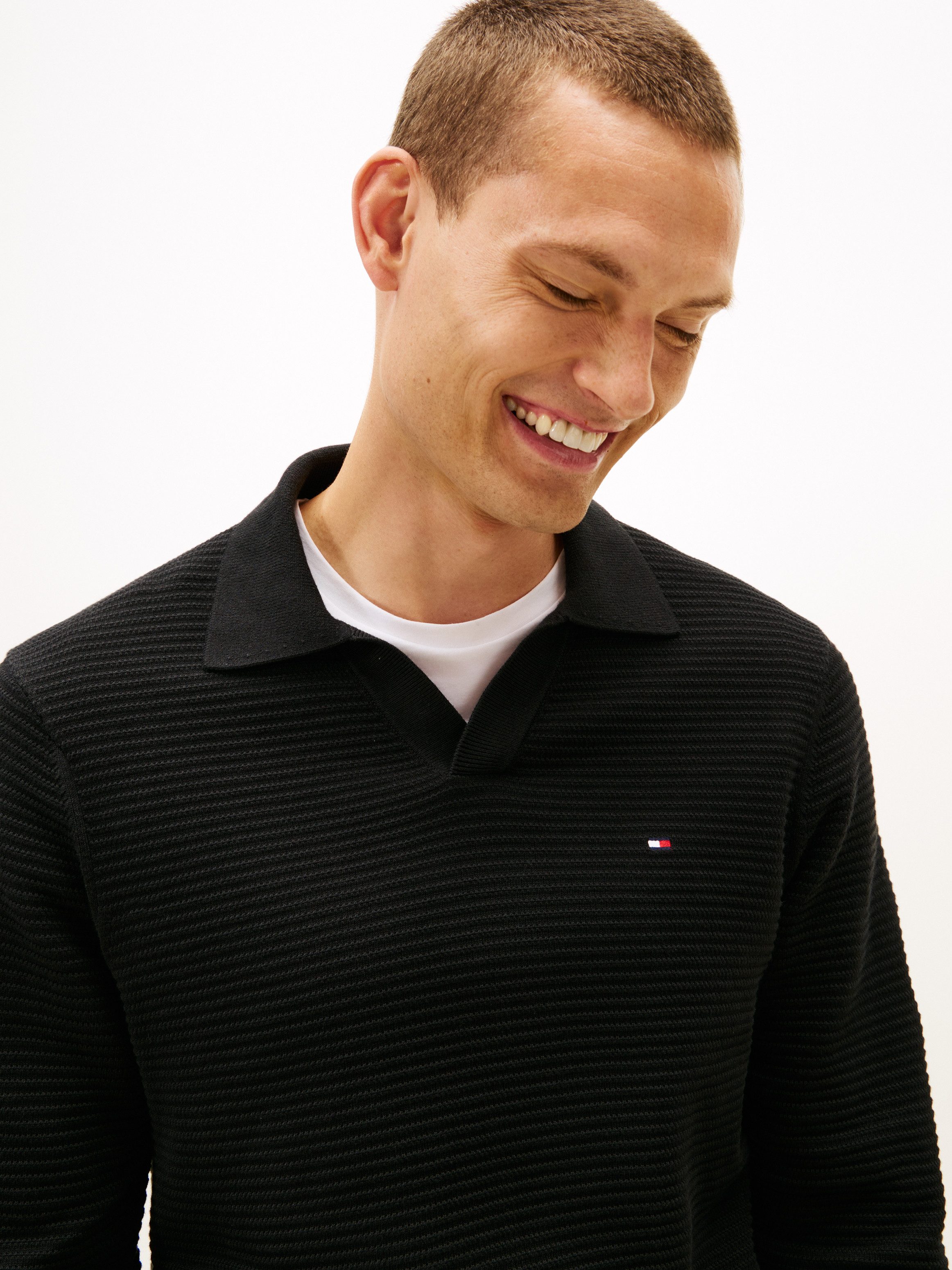 Tommy Hilfiger Polokragenpullover SEASONAL STRUCTURE mit Struktur, Polokragen, regular fit