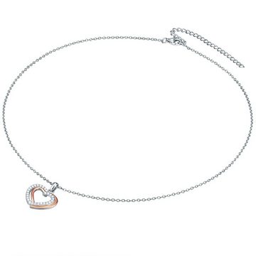 Rafaela Donata Silberkette Herz silber/roségold, aus Sterling Silber