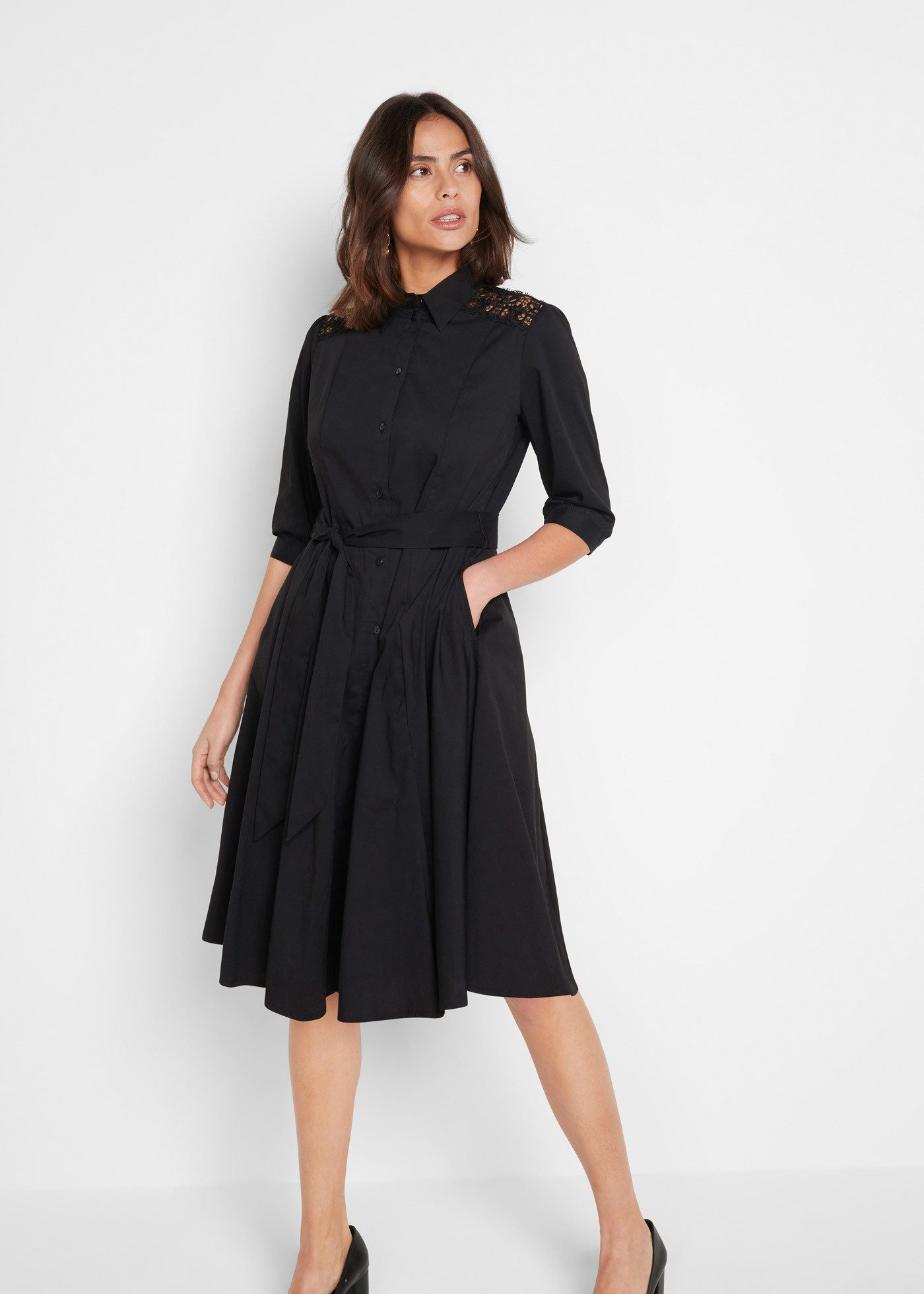 bonprix 2-in-1-Kleid (Set, 2-tlg) für Businessmode, aus Baumwolle, ausgeste günstig online kaufen