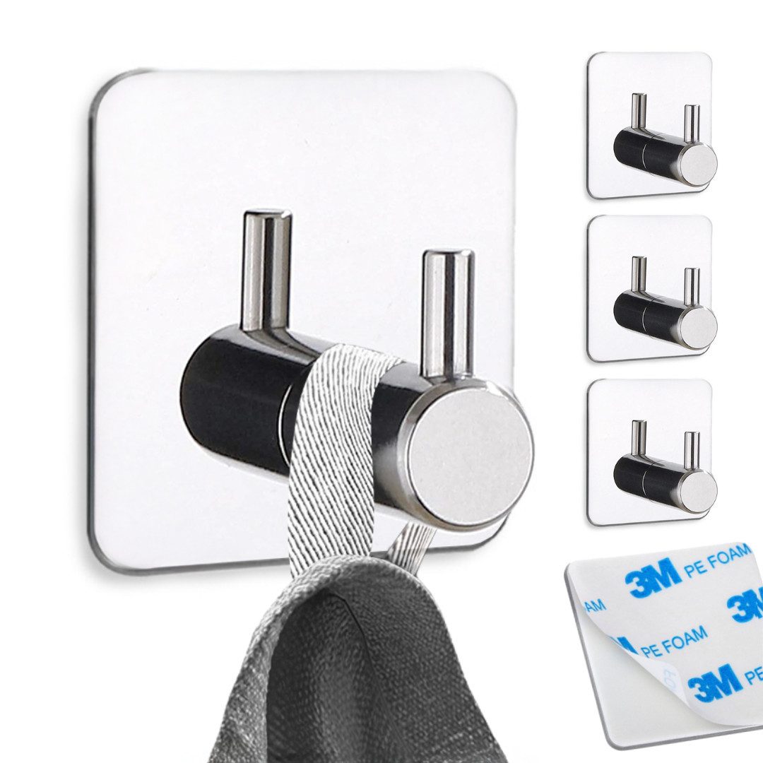 LIVINA HOME Handtuchhaken Haken selbstklebend Bad und Küche, Handtuchhalter, Badezimmer, Bad, Küche, Türen, Kleiderschrank, Wand, Dusche, (1-St), Kleiderhaken ohne Bohren