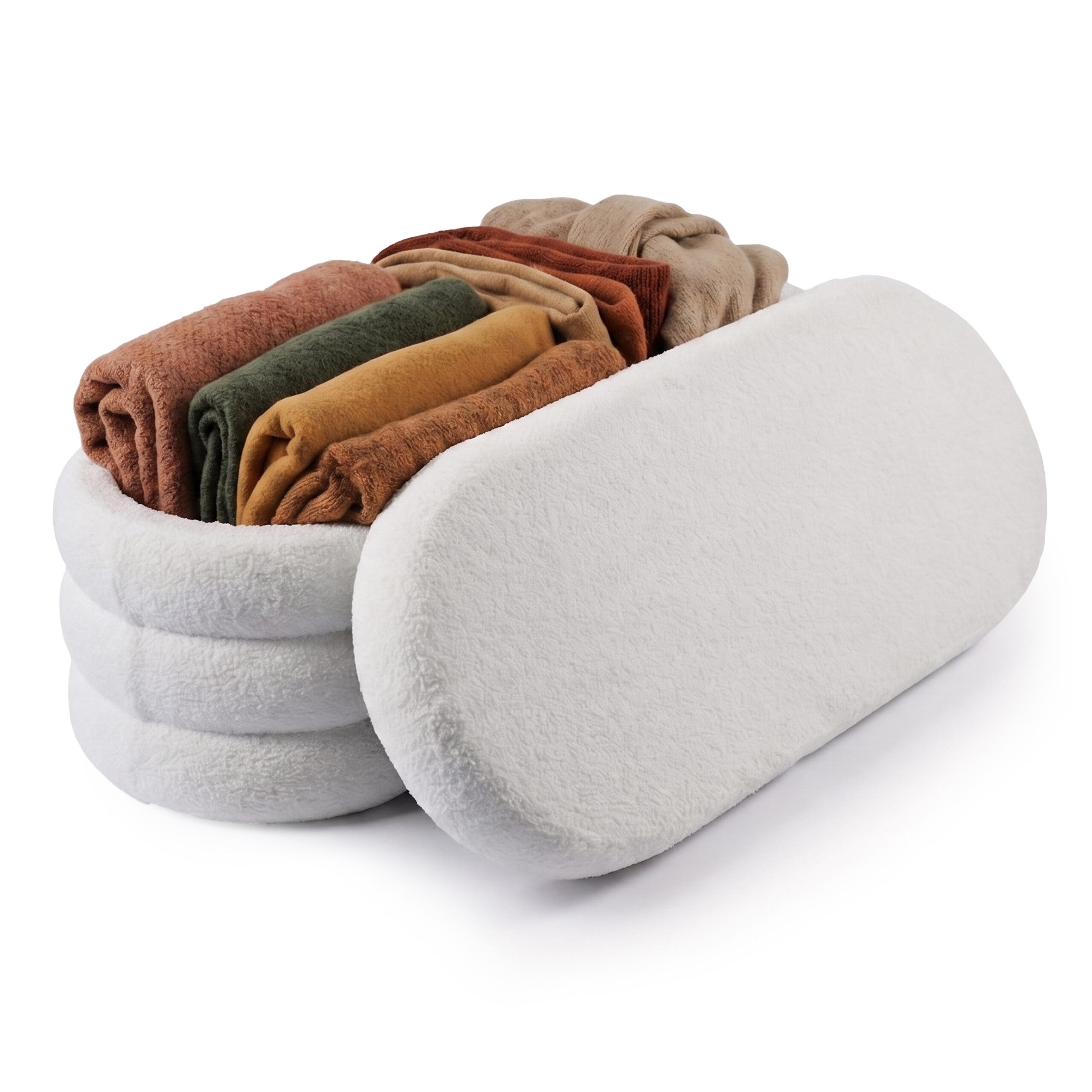 relaxdays Sitztruhe Sitzbank aus Teddystoff (1-St), weiß