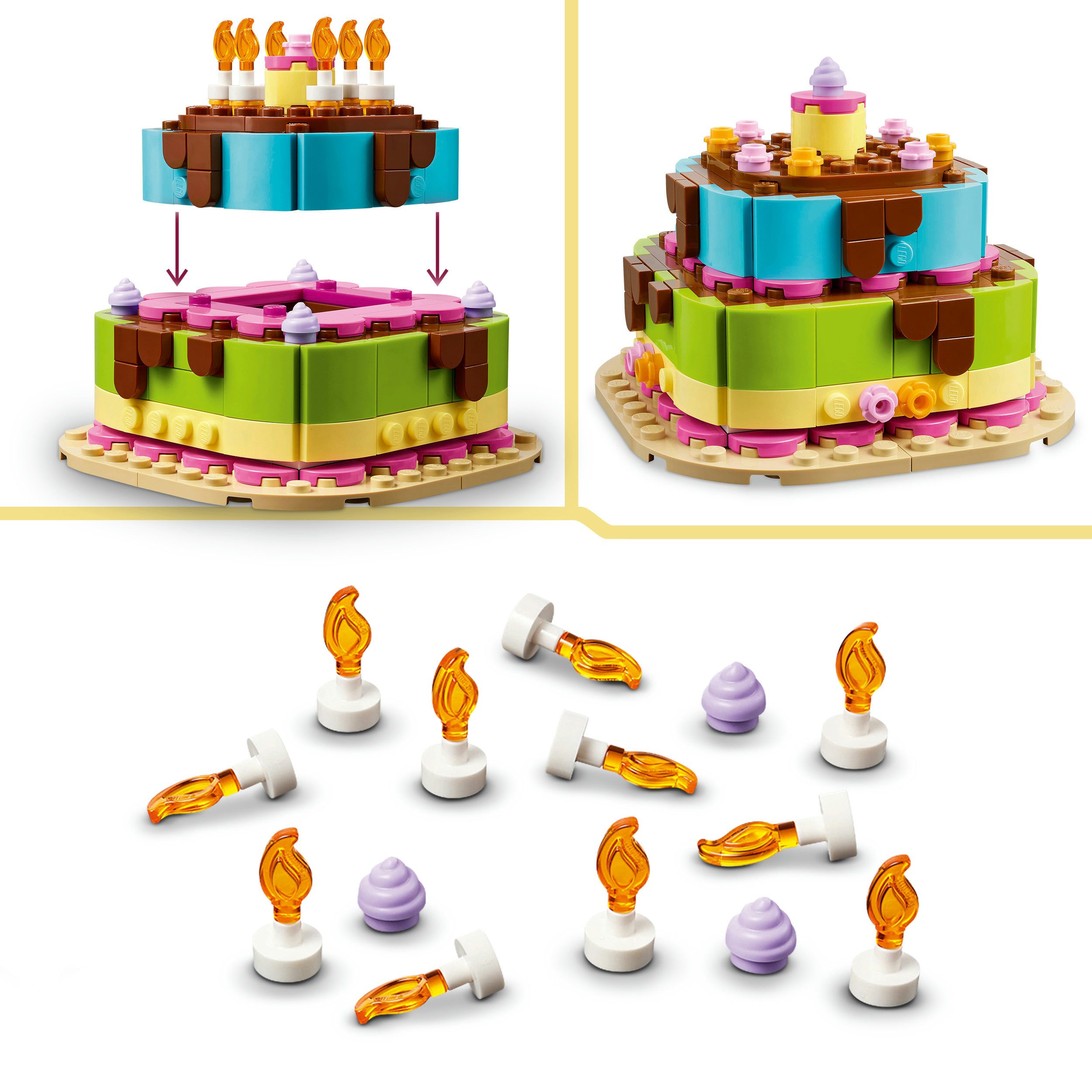 LEGO® Geburtstagstorte (40815), LEGO Iconic Konstruktionsspielsteine, (219 St), Made in Europe