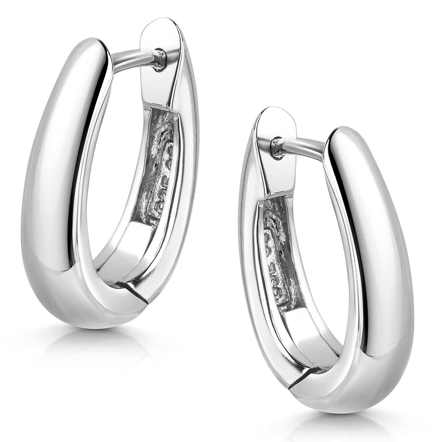 Materia Klappcreolen Damen Silber Creolen Ohrringe Hochglanz SO-229, 925 Sterling Silber, rhodiniert