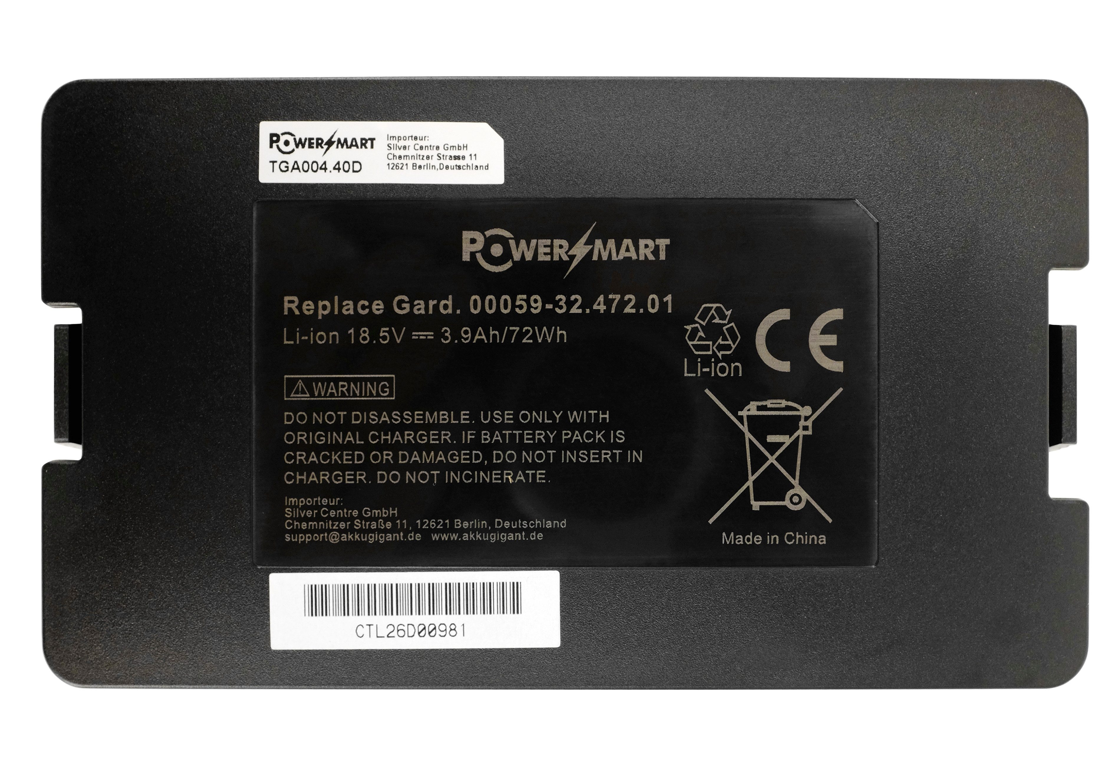 PowerSmart 584 84 28-02, 584 85 28-03, 584 85 28-04, 584 85 28-05 Akku für Husqvarna 584 84 28-02, 584 85 28-03, 584 85 28-04, 584 85 28-05, 5848228-01, 5848428-02, 5848528-01, 5848528-02, 5848528-03, 5848528-04, 5848528-05, 590 21 42-02, 590 21 42-03, 590 21 42-04, 590 21 42-05, 590 81 01-01, 590 81 01-02 Li-ion 3900 mAh (18,5 V)