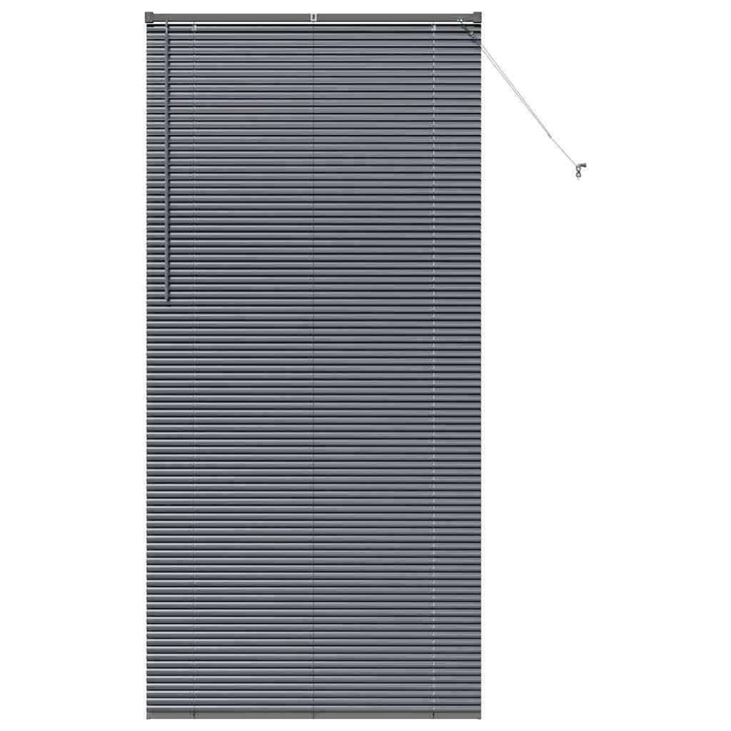 Rollo Fensterjalousie mit Vorhängen Dunkelgrau Aluminium, günstig online kaufen