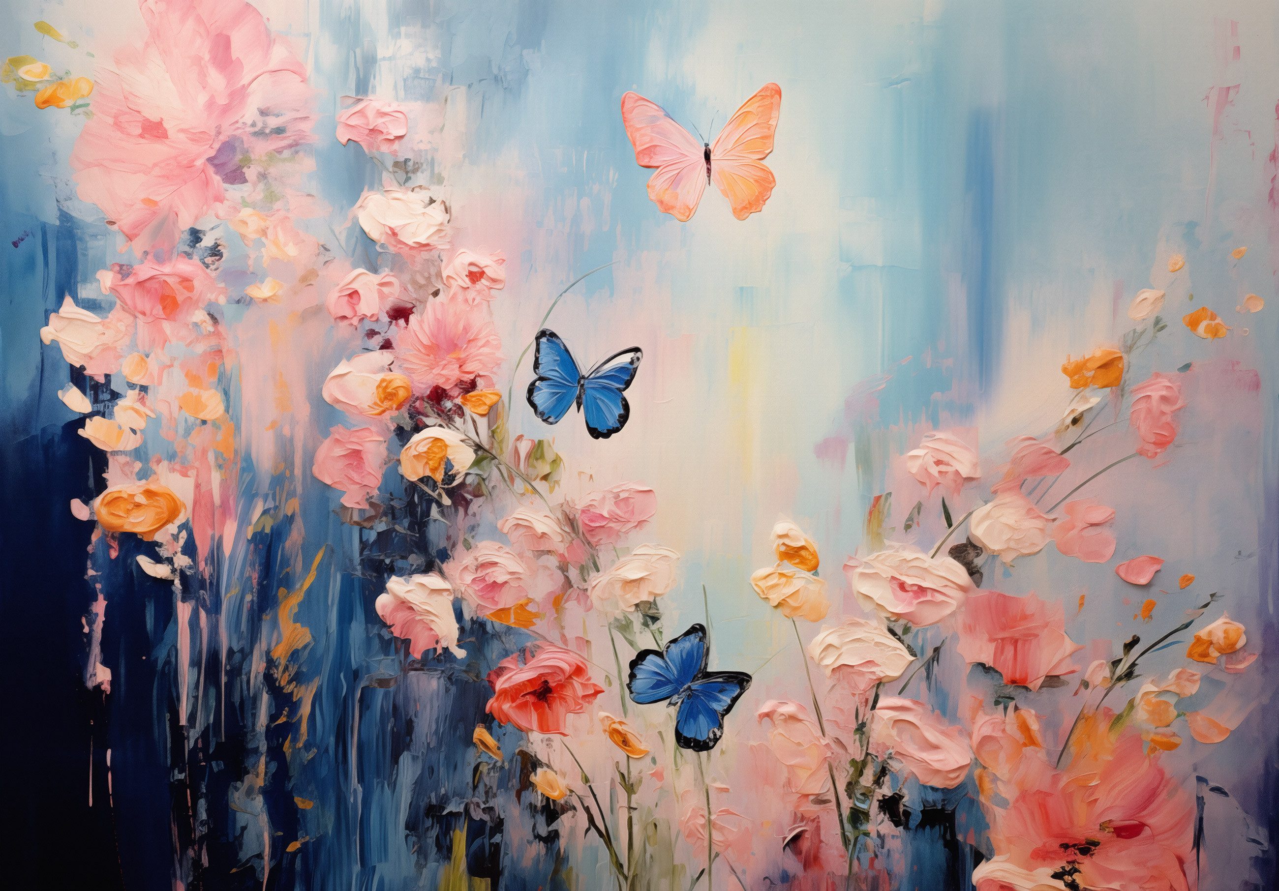 Wallarena Fototapete Blumen Gemalt Vlies Tapete günstig online kaufen