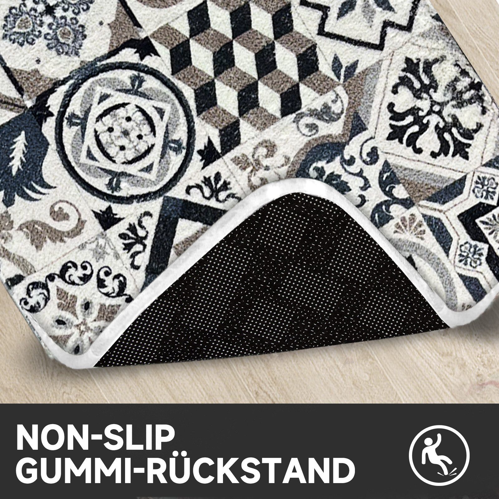 HOMELUX Badematte Badematte Badvorleger Badteppich Duschvorleger Set, Rutschfester Gummi, Lichtecht, Schallschluckend, Ruschsicher, Polyester, Größe: 50x160cm+50x80cm