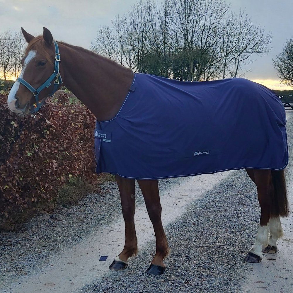 Bucas Pferde-Abschwitzdecke Bucas Power Cooler & Neck - Navy/Silver
