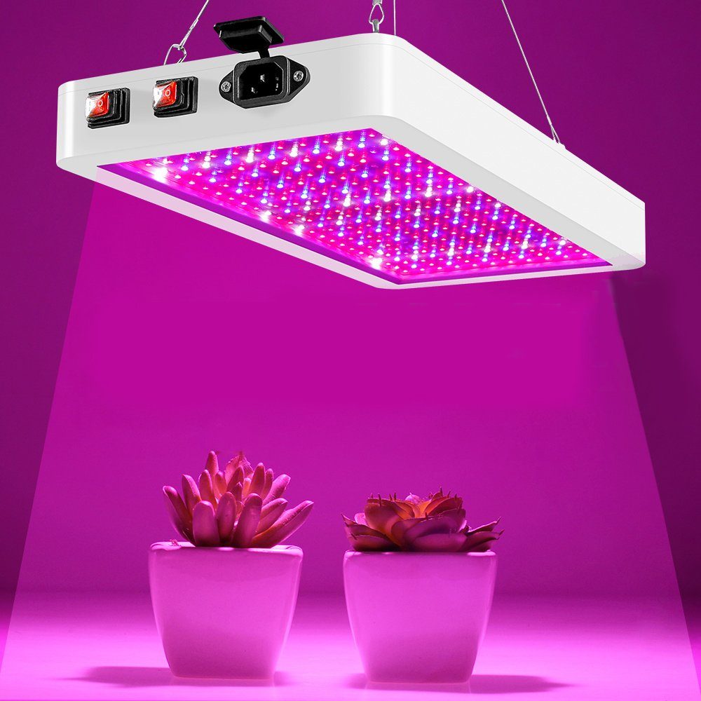 Rosnek Pflanzenlampe LED Grow Lampe für Pflanzen mit VEG BLOOM & 81–312 LEDs, Volles Spektrum, LED fest integriert, Full Spectrum 25–80W für Winter, Anzucht & Blüte Indoor